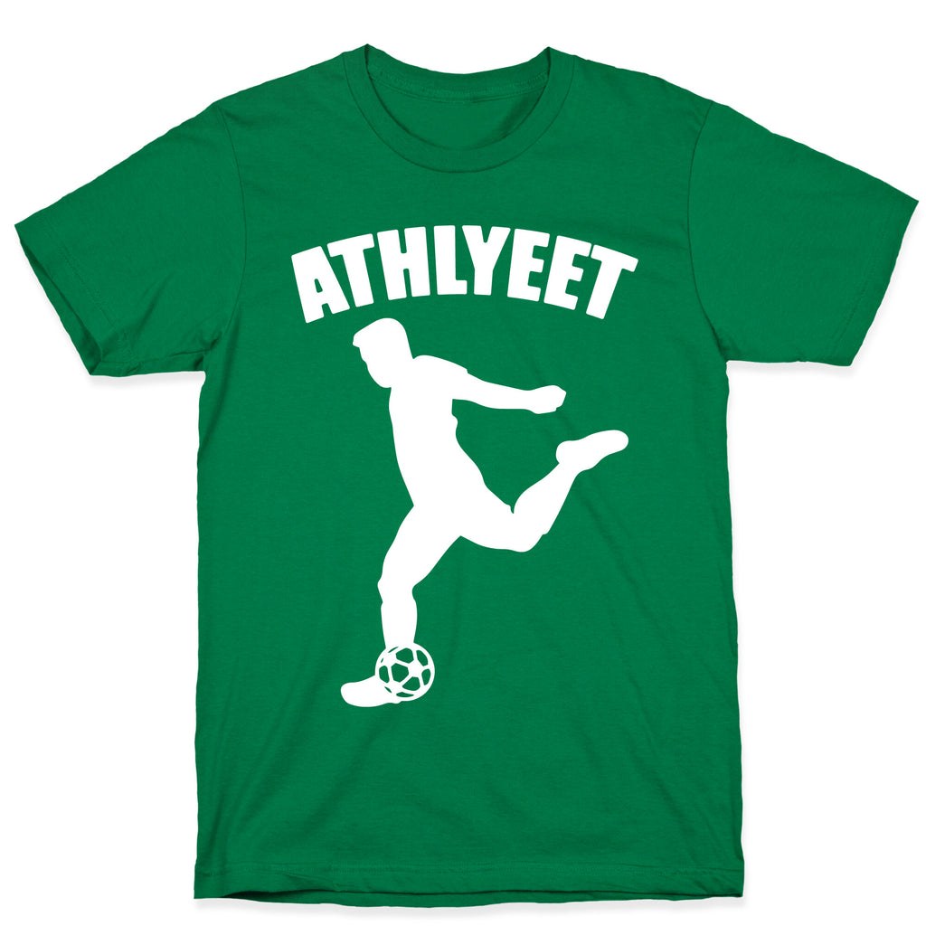 Athlyeet Soccer White Print T-Shirt