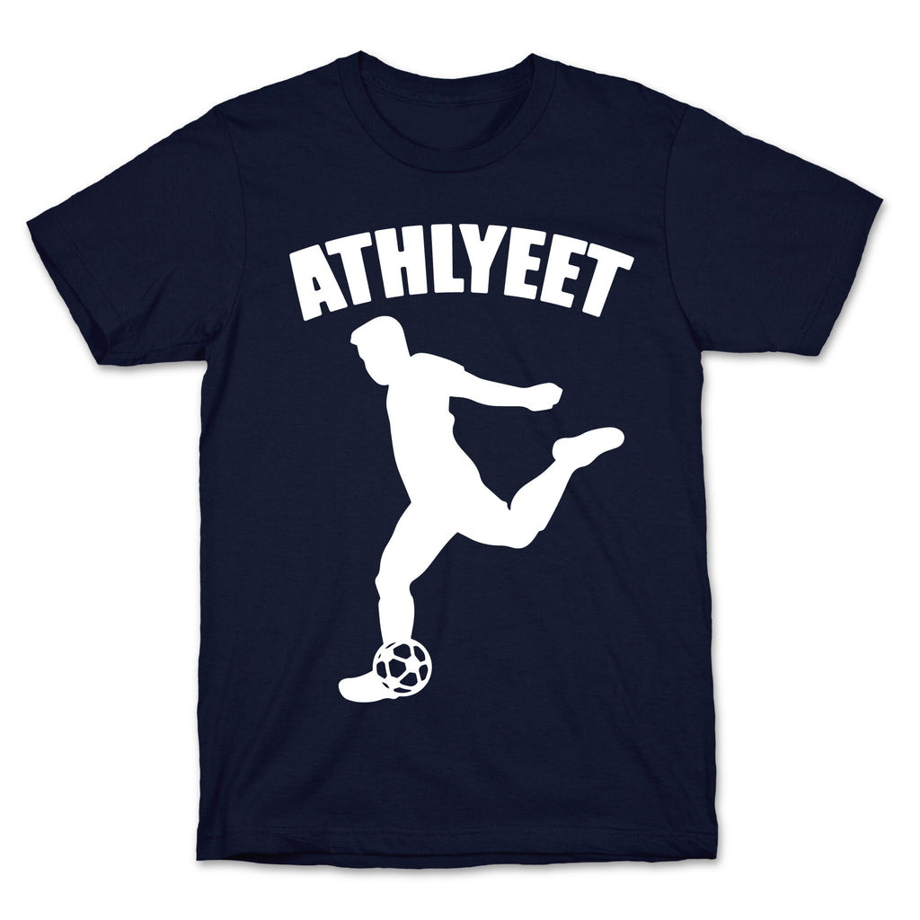 Athlyeet Soccer White Print T-Shirt