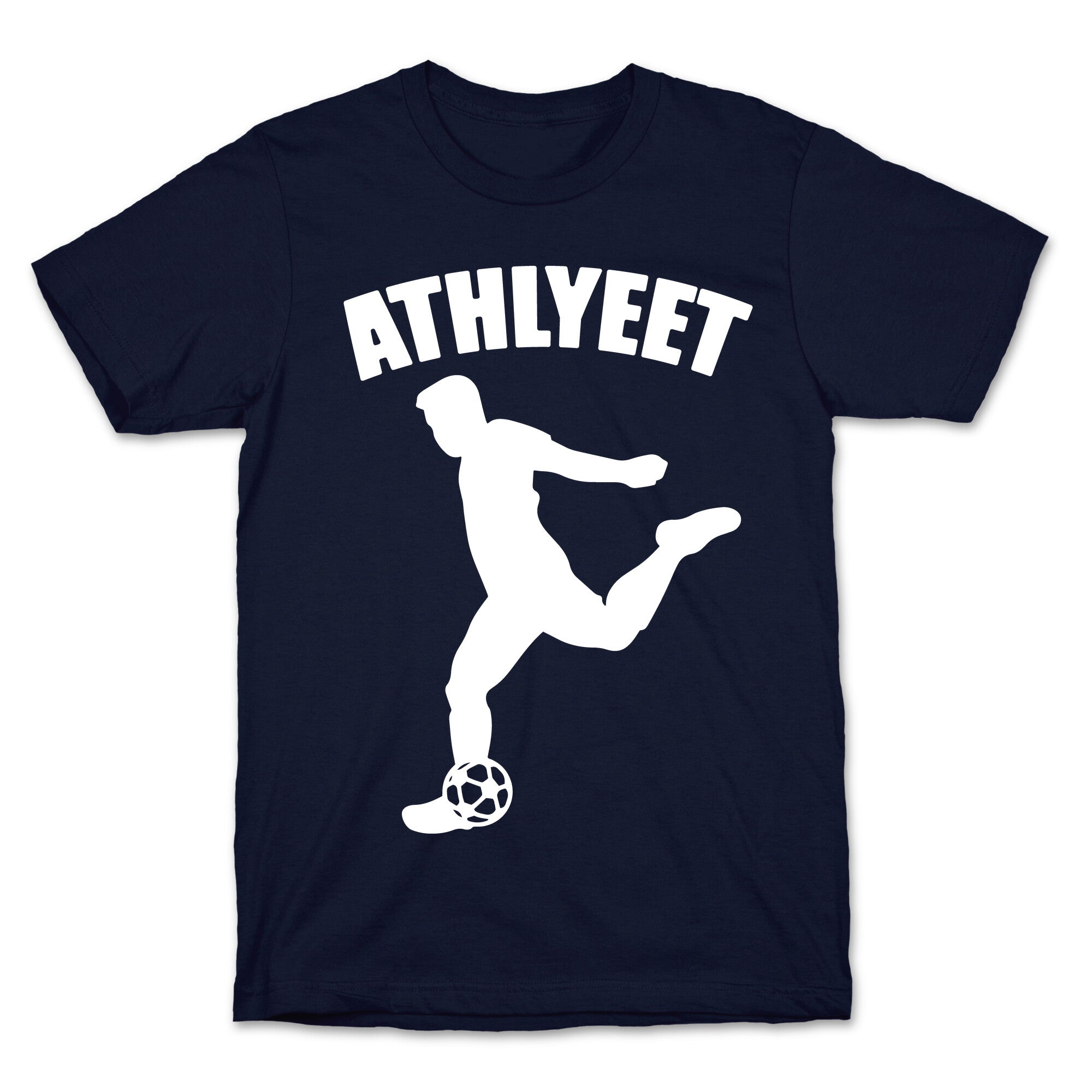Athlyeet Soccer White Print T-Shirt