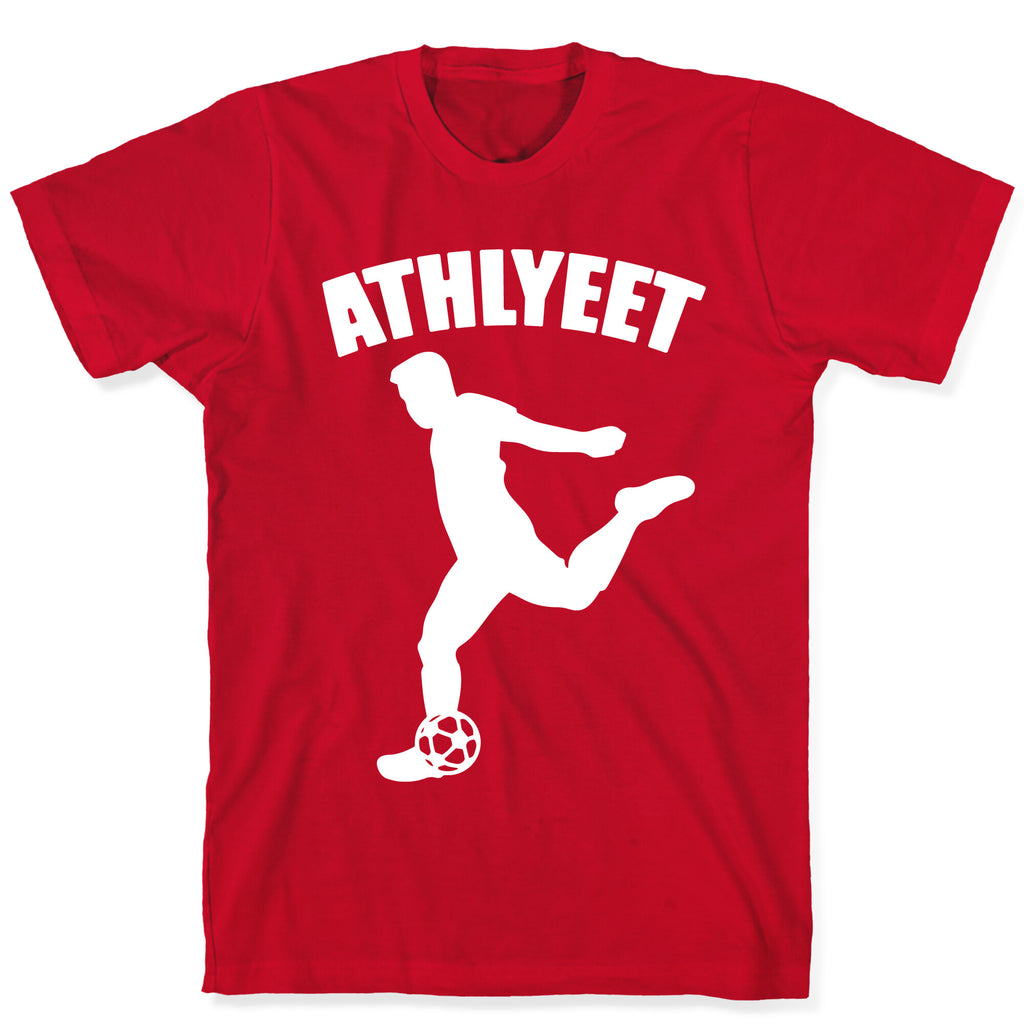 Athlyeet Soccer White Print T-Shirt