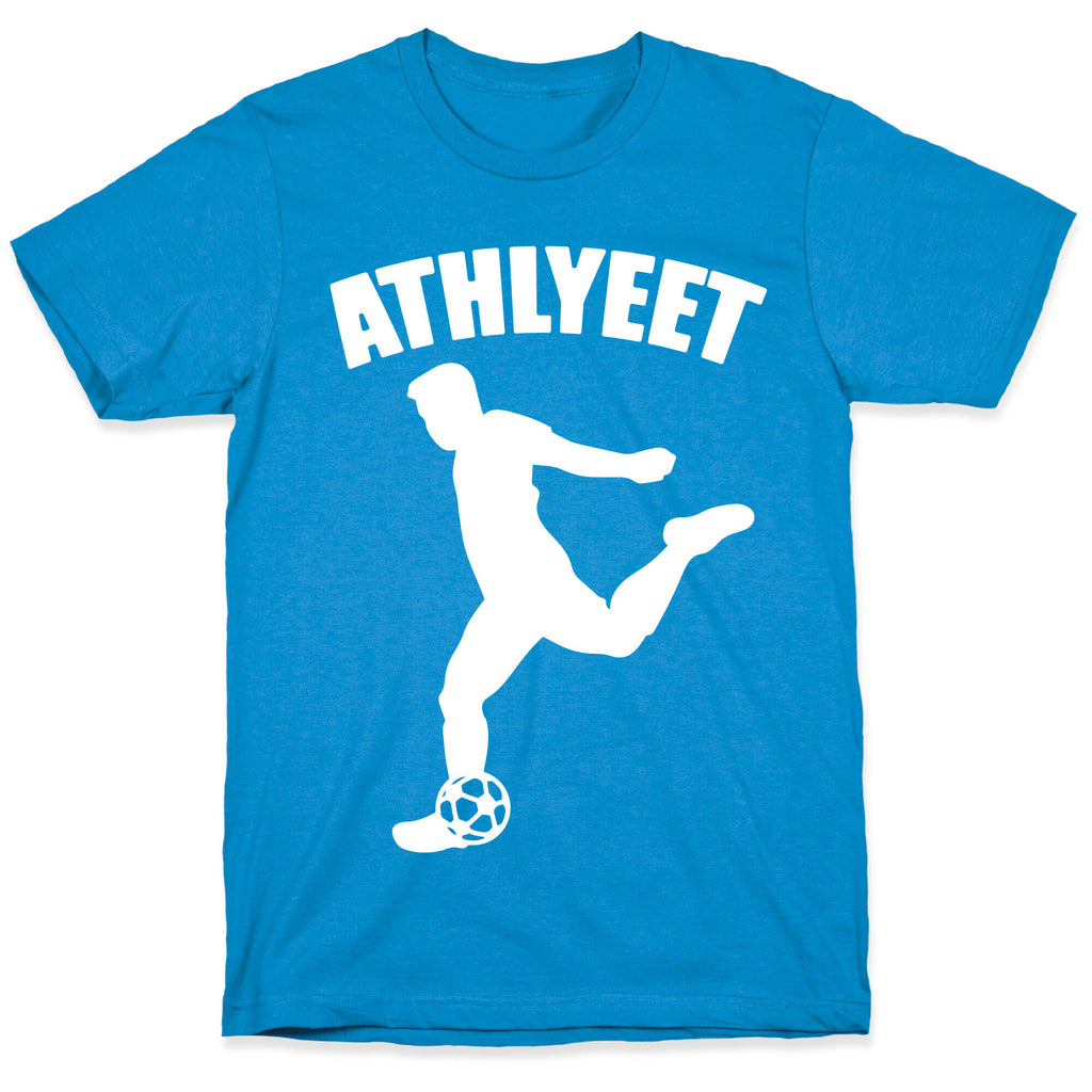 Athlyeet Soccer White Print T-Shirt