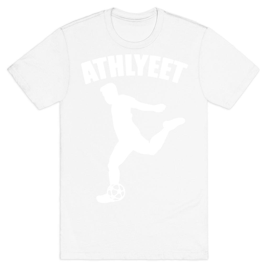Athlyeet Soccer White Print T-Shirt