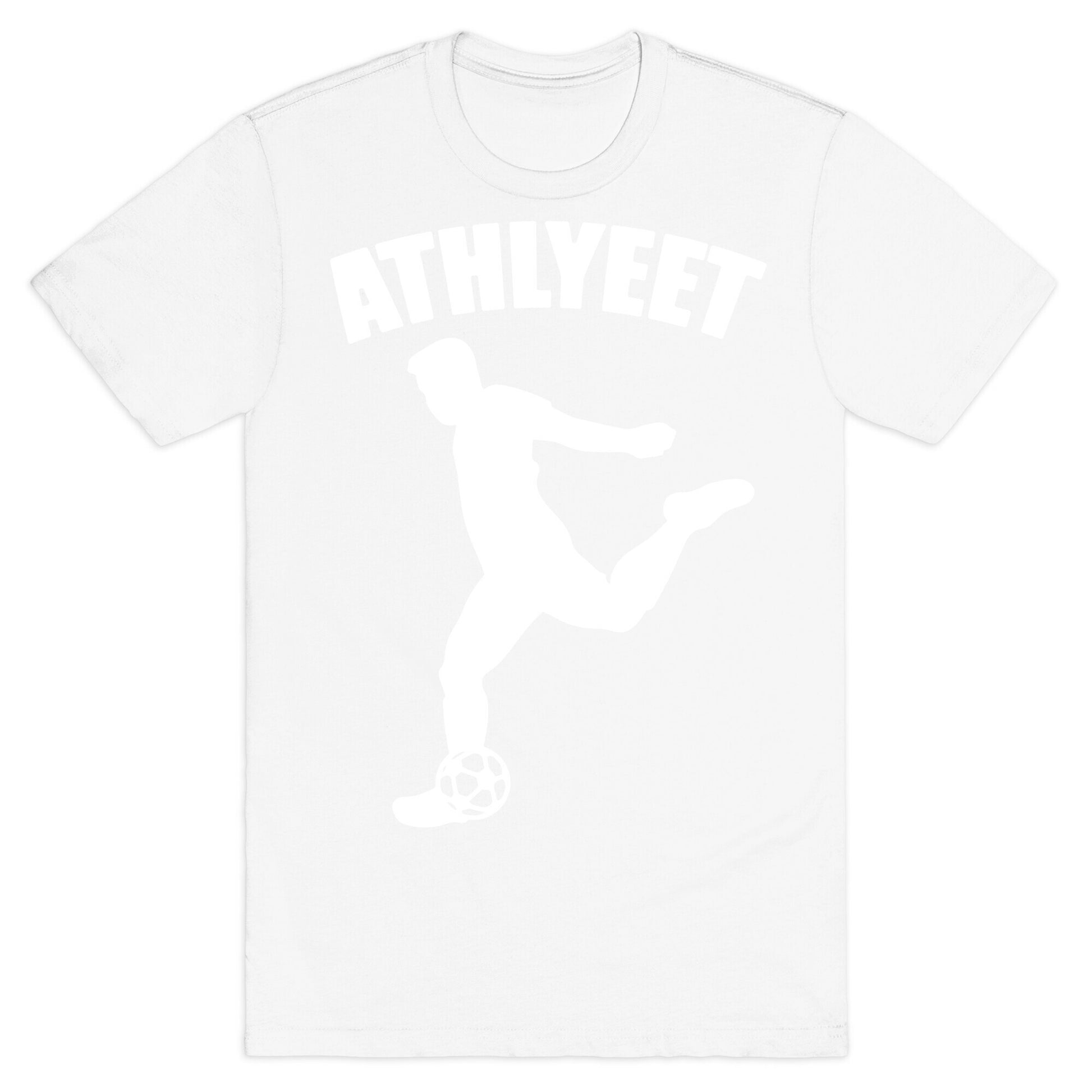 Athlyeet Soccer White Print T-Shirt