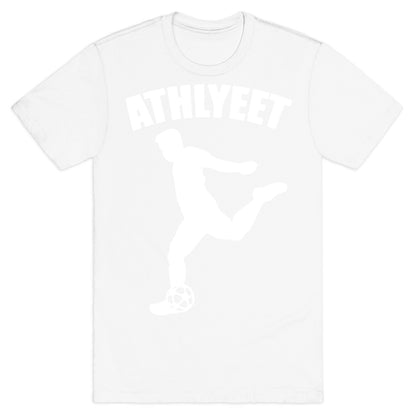 Athlyeet Soccer White Print T-Shirt