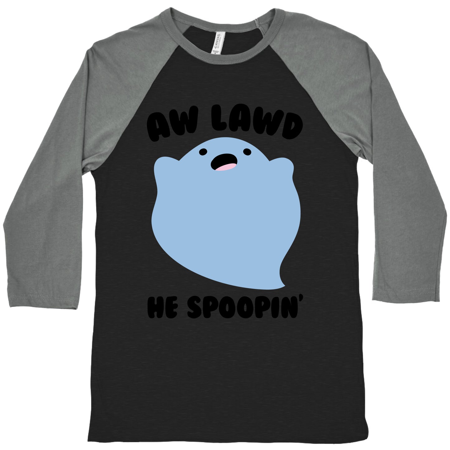 Aw Lawd He Spoopin' Ghost Parody Baseball Tee