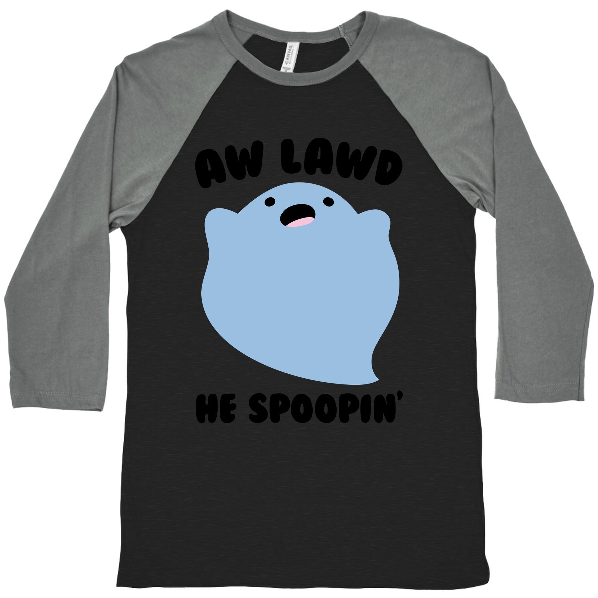 Aw Lawd He Spoopin' Ghost Parody Baseball Tee
