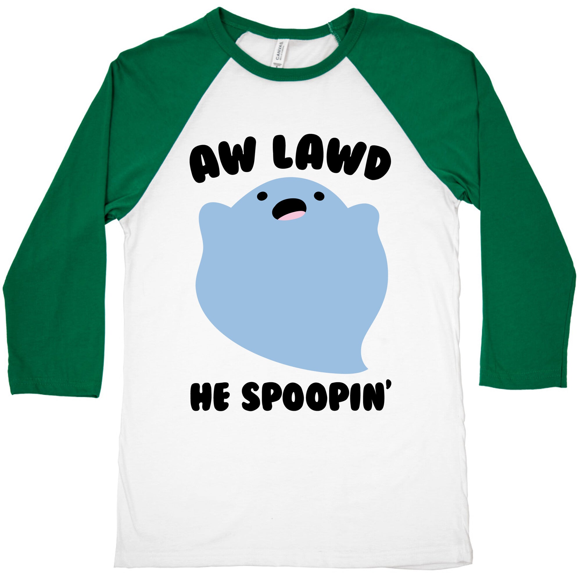 Aw Lawd He Spoopin' Ghost Parody Baseball Tee