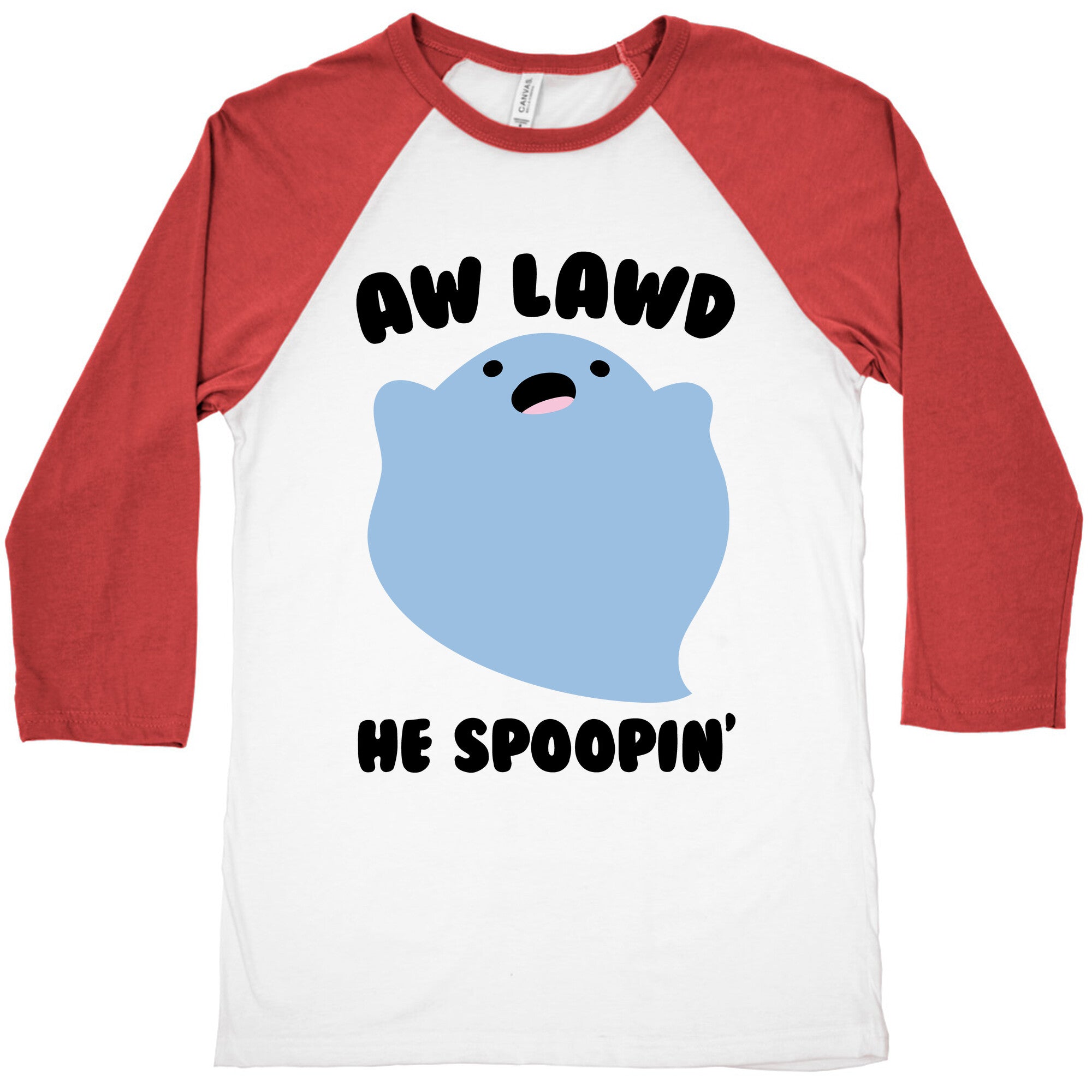 Aw Lawd He Spoopin' Ghost Parody Baseball Tee