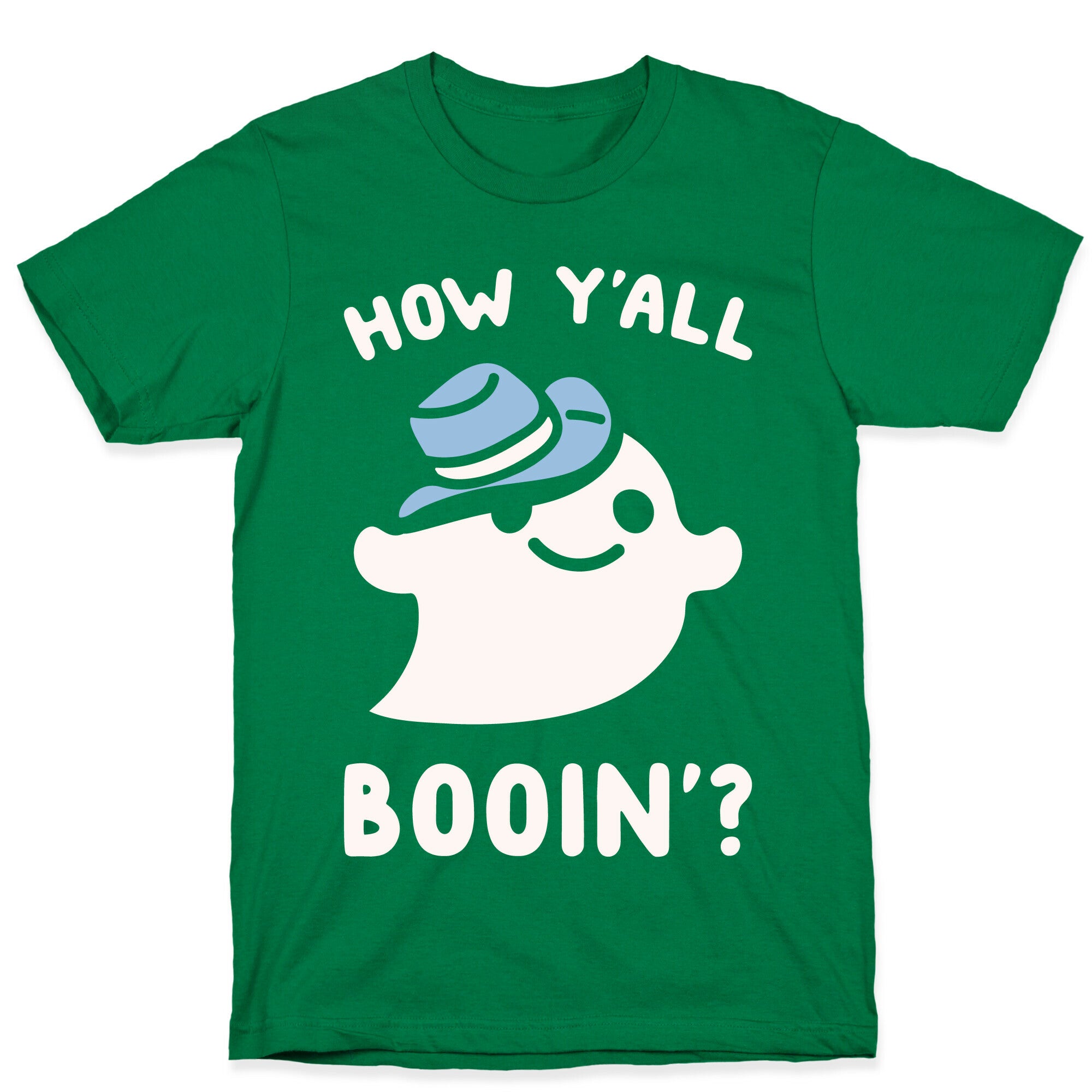 How Y'all Booin' Ghost Cowboy Parody White Print T-Shirt