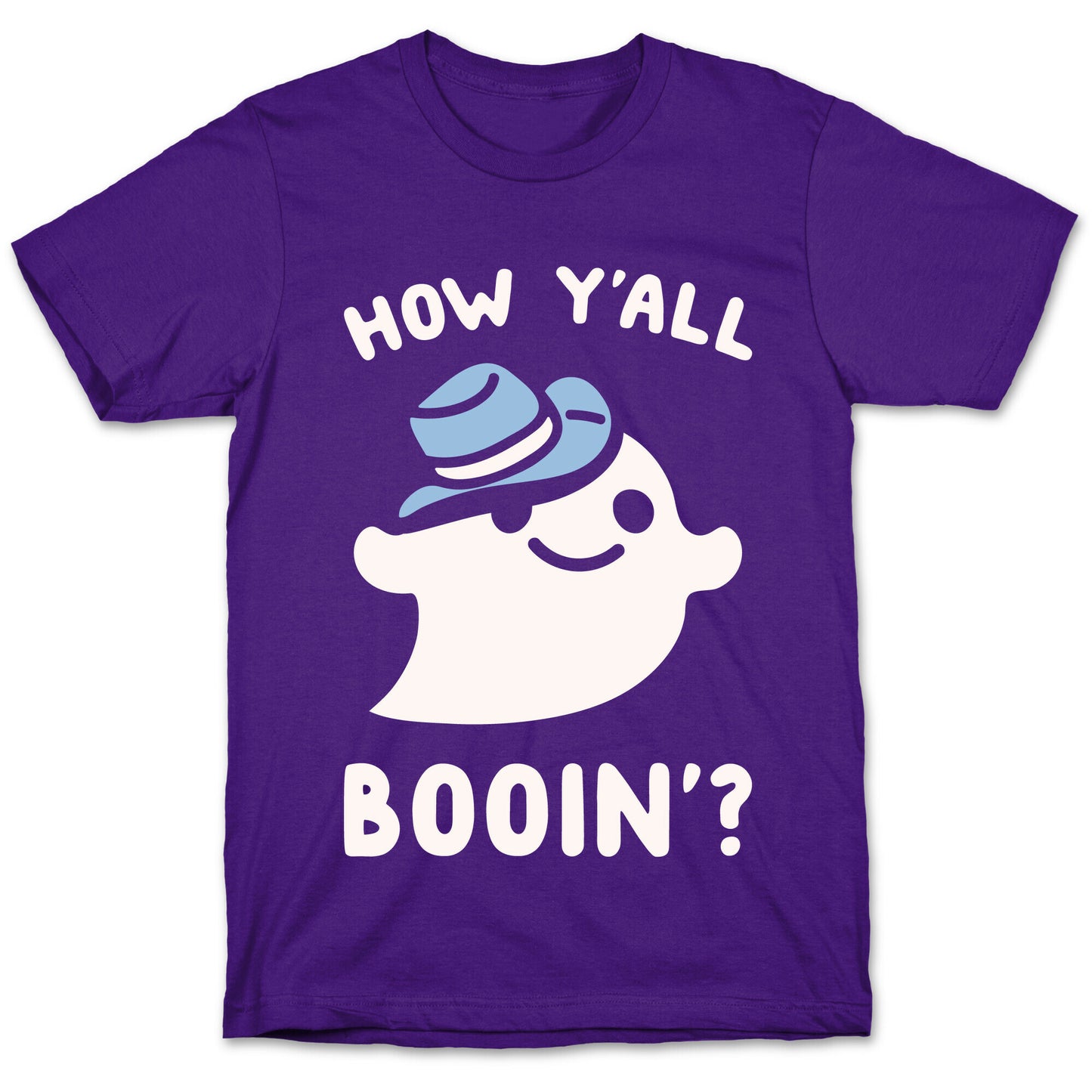How Y'all Booin' Ghost Cowboy Parody White Print T-Shirt
