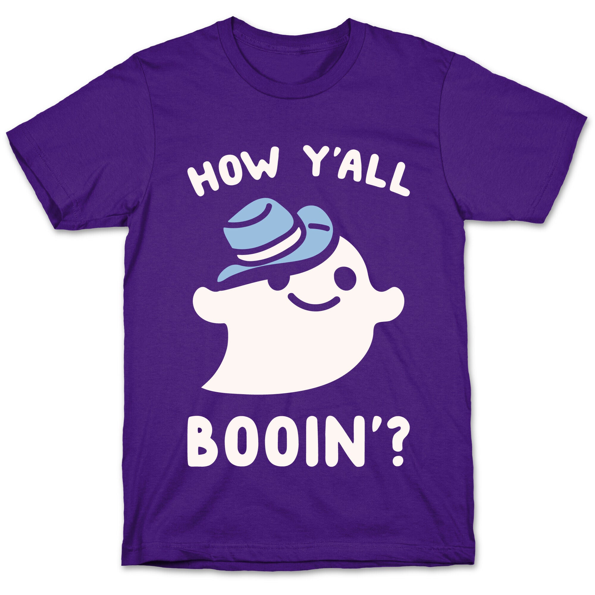 How Y'all Booin' Ghost Cowboy Parody White Print T-Shirt