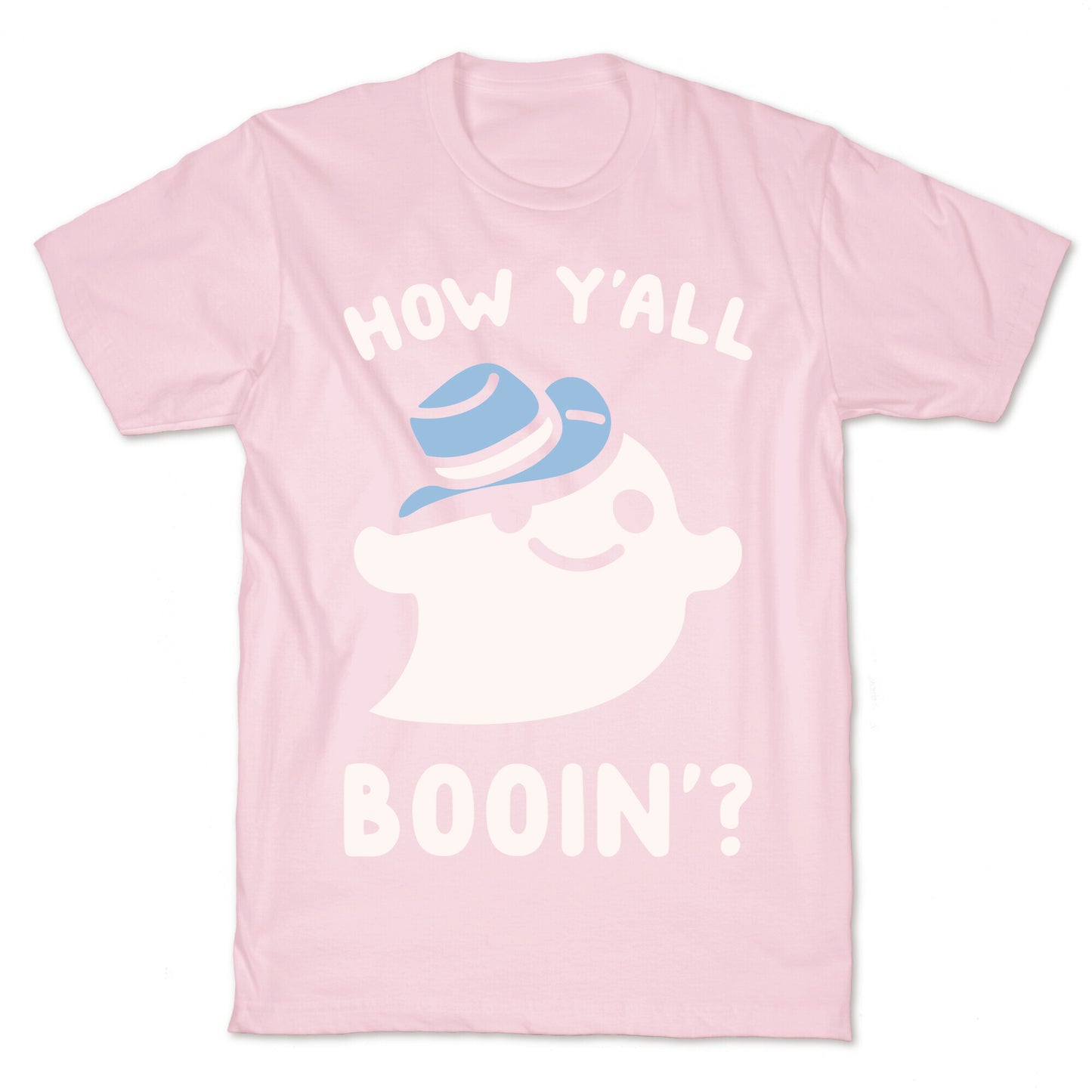 How Y'all Booin' Ghost Cowboy Parody White Print T-Shirt