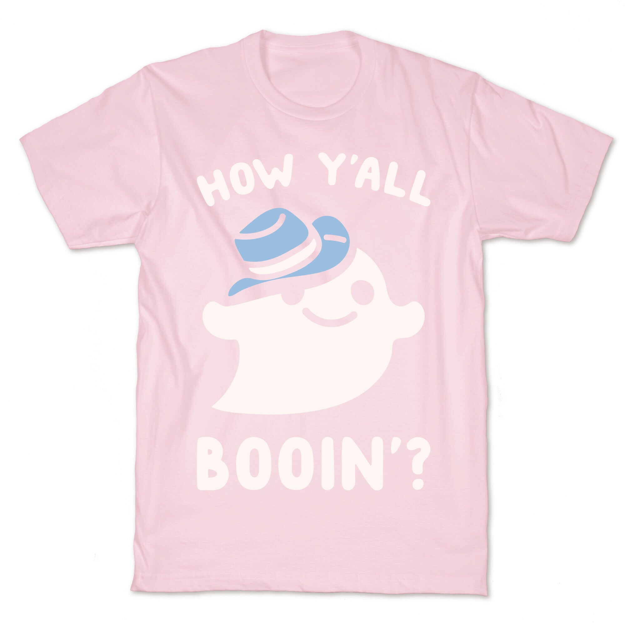 How Y'all Booin' Ghost Cowboy Parody White Print T-Shirt
