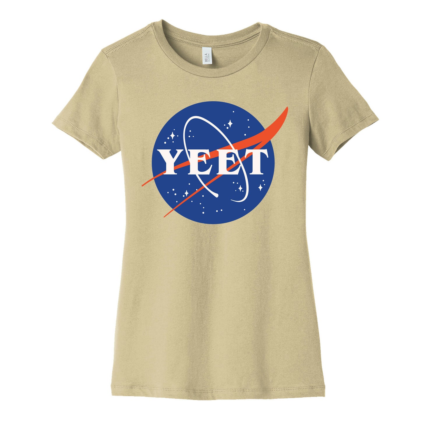 Yeet Nasa Logo Parody White Print Women's Cotton Tee