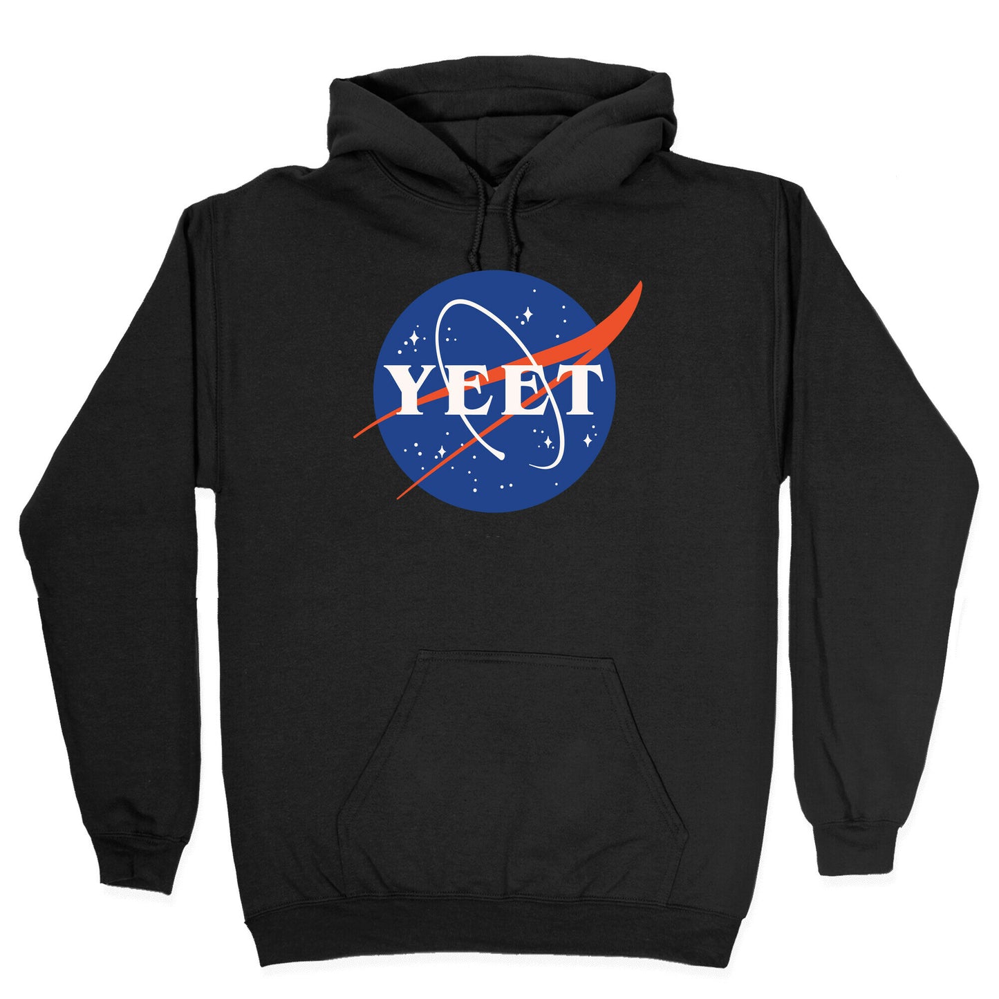 Yeet Nasa Logo Parody White Print Hoodie