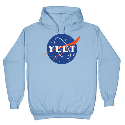 Yeet Nasa Logo Parody White Print Hoodie