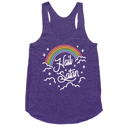 Hail Satan Rainbow Racerback Tank