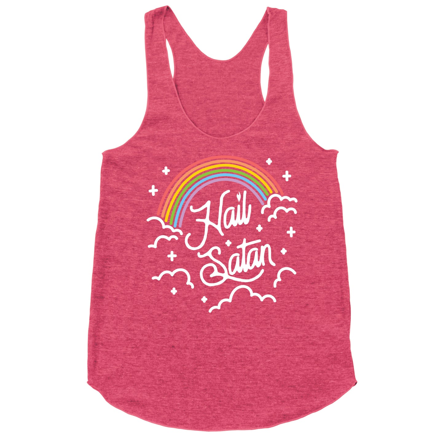Hail Satan Rainbow Racerback Tank