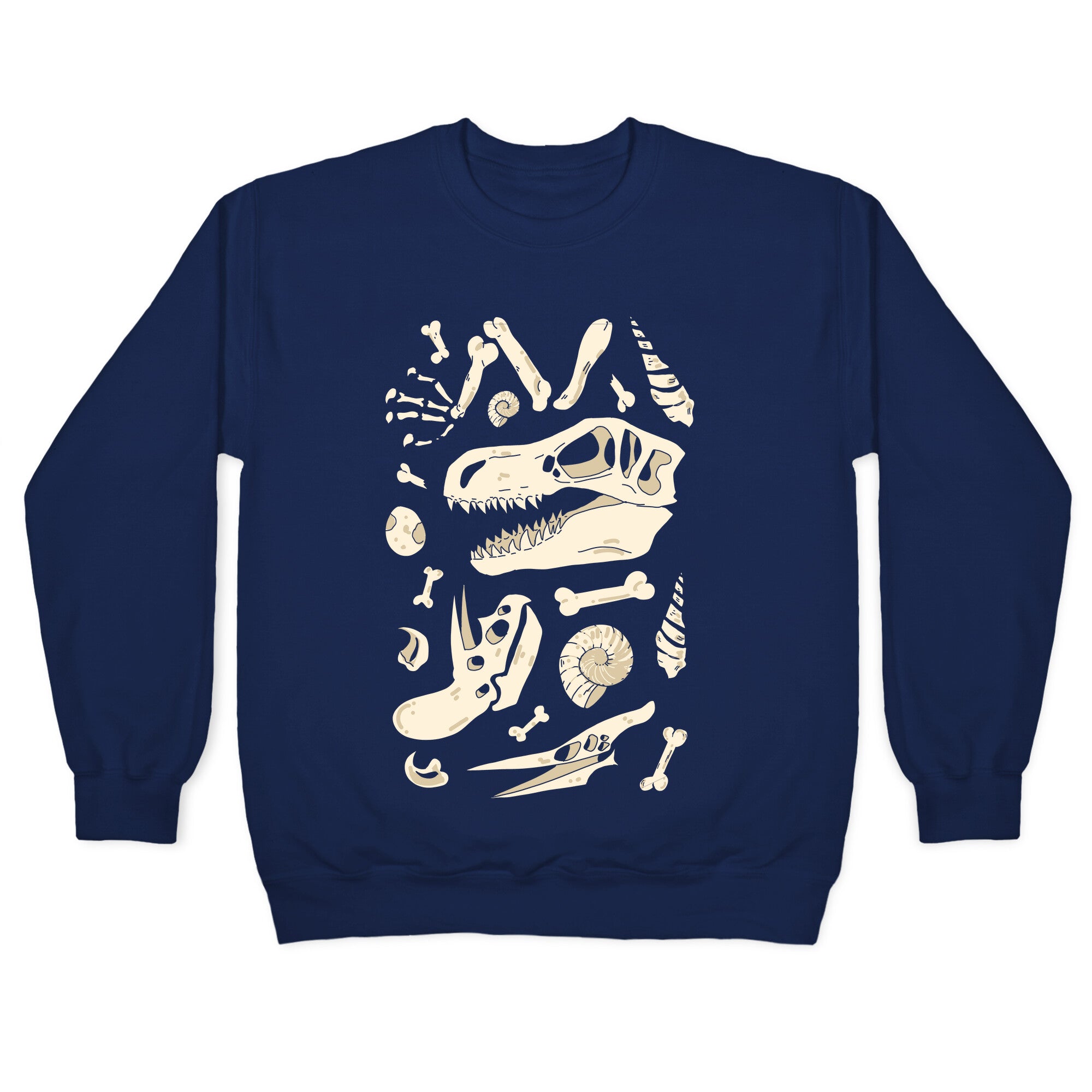 Dino Fossils Pattern Crewneck Sweatshirt