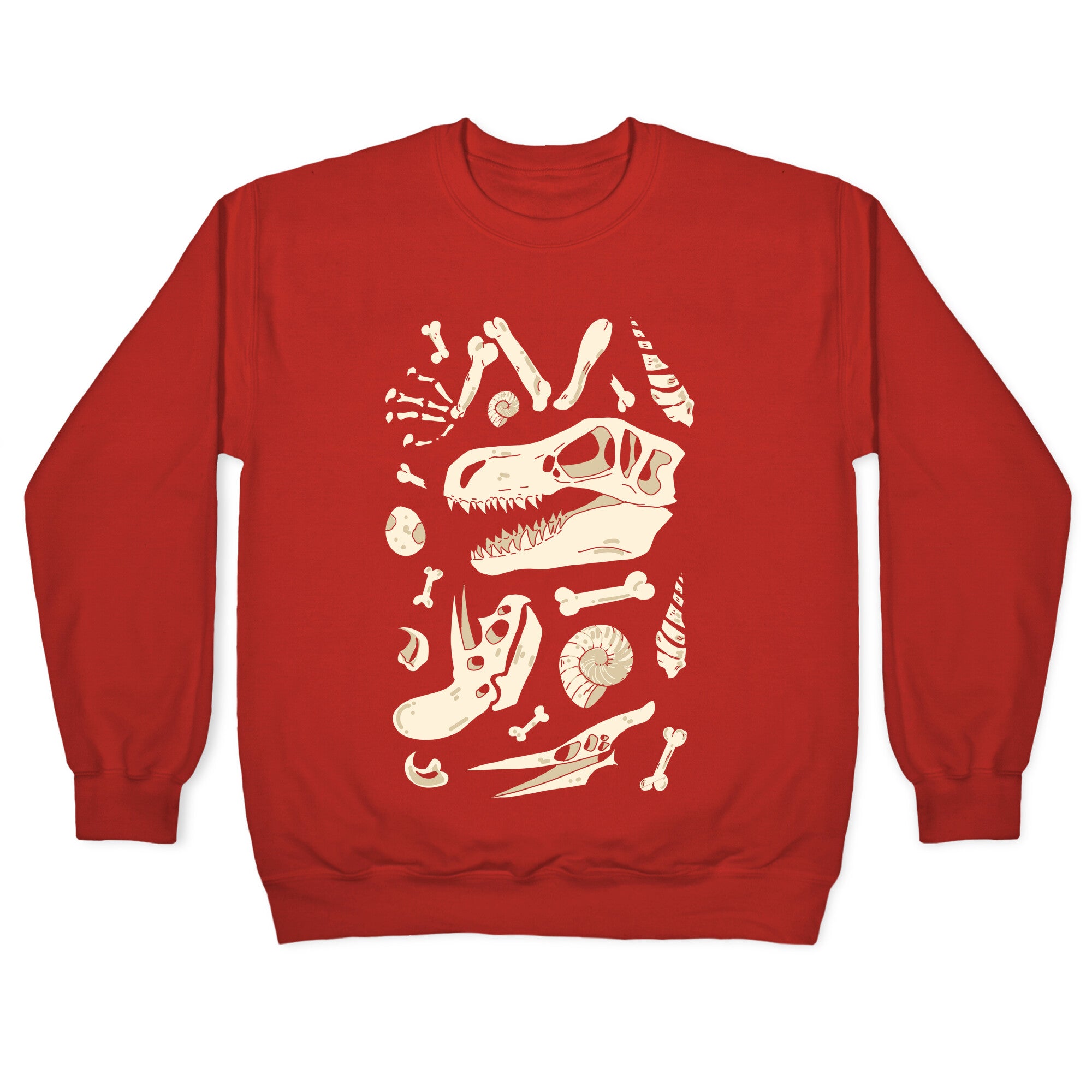 Dino Fossils Pattern Crewneck Sweatshirt
