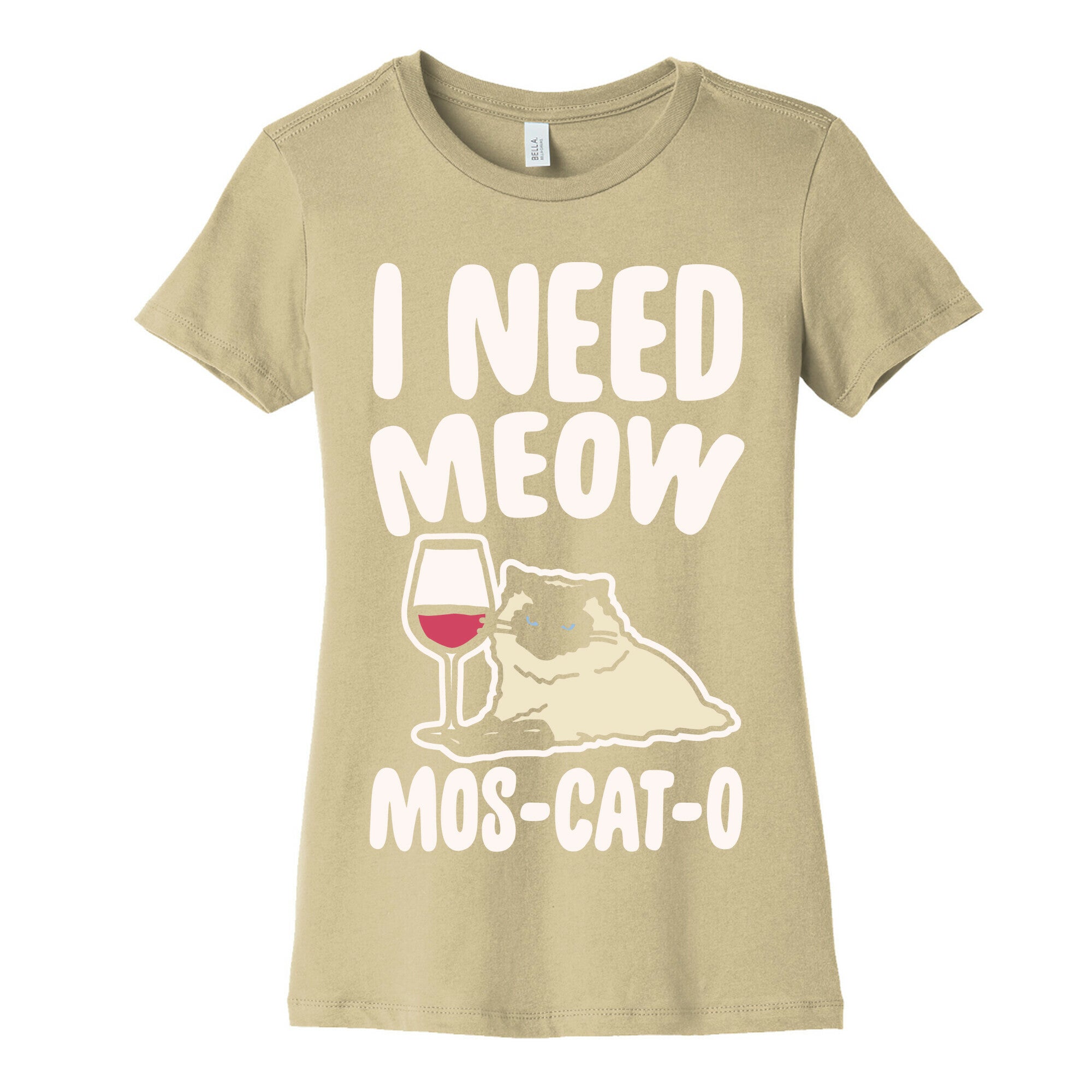 I Need Meow Mos-cat-o White Print Women's Cotton Tee