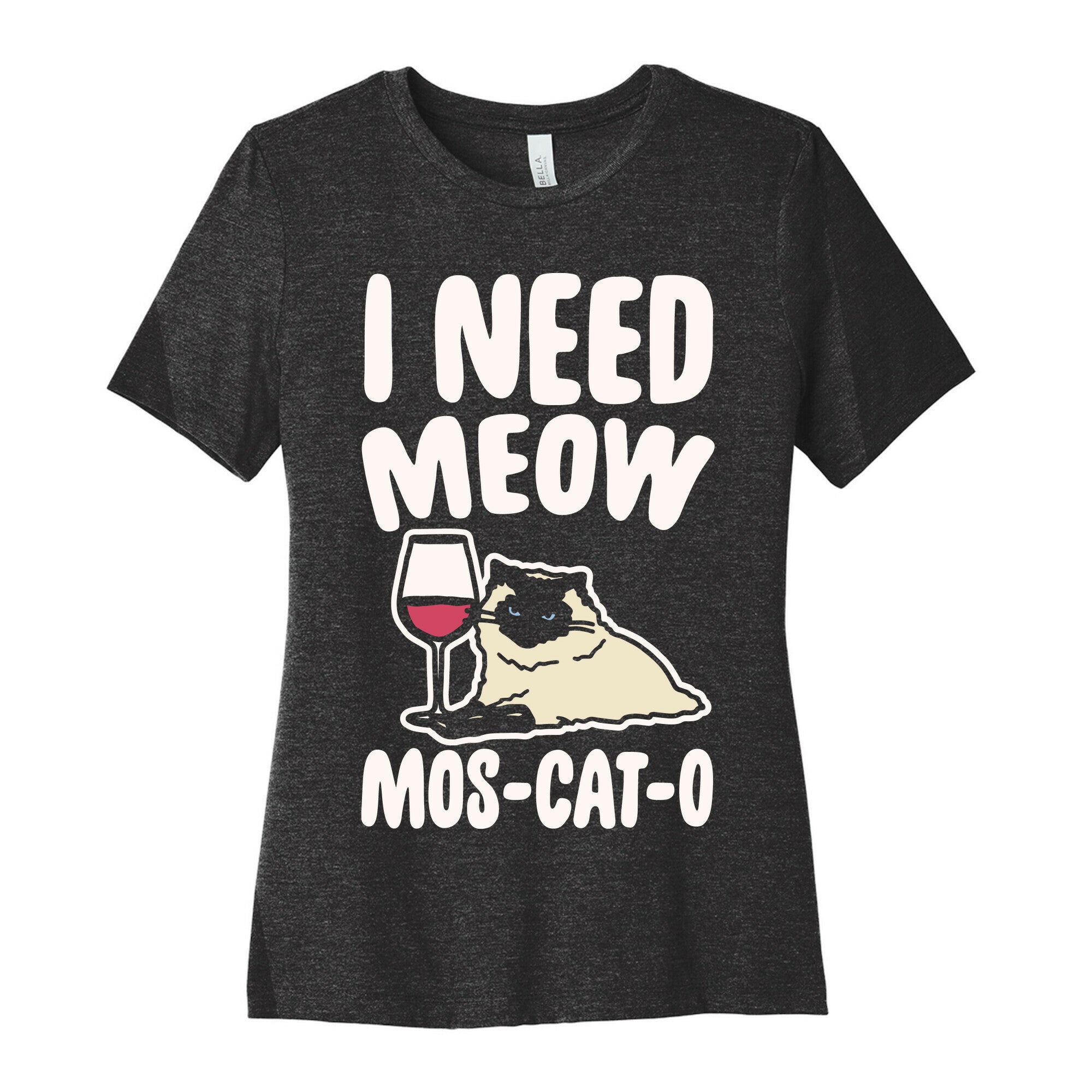 I Need Meow Mos-cat-o White Print Women's Cotton Tee