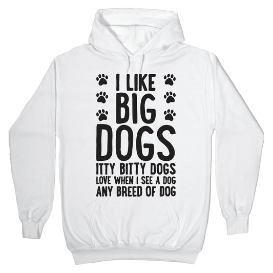I Like Big Dogs Itty Bitty Dogs (Boys Parody) Hoodie