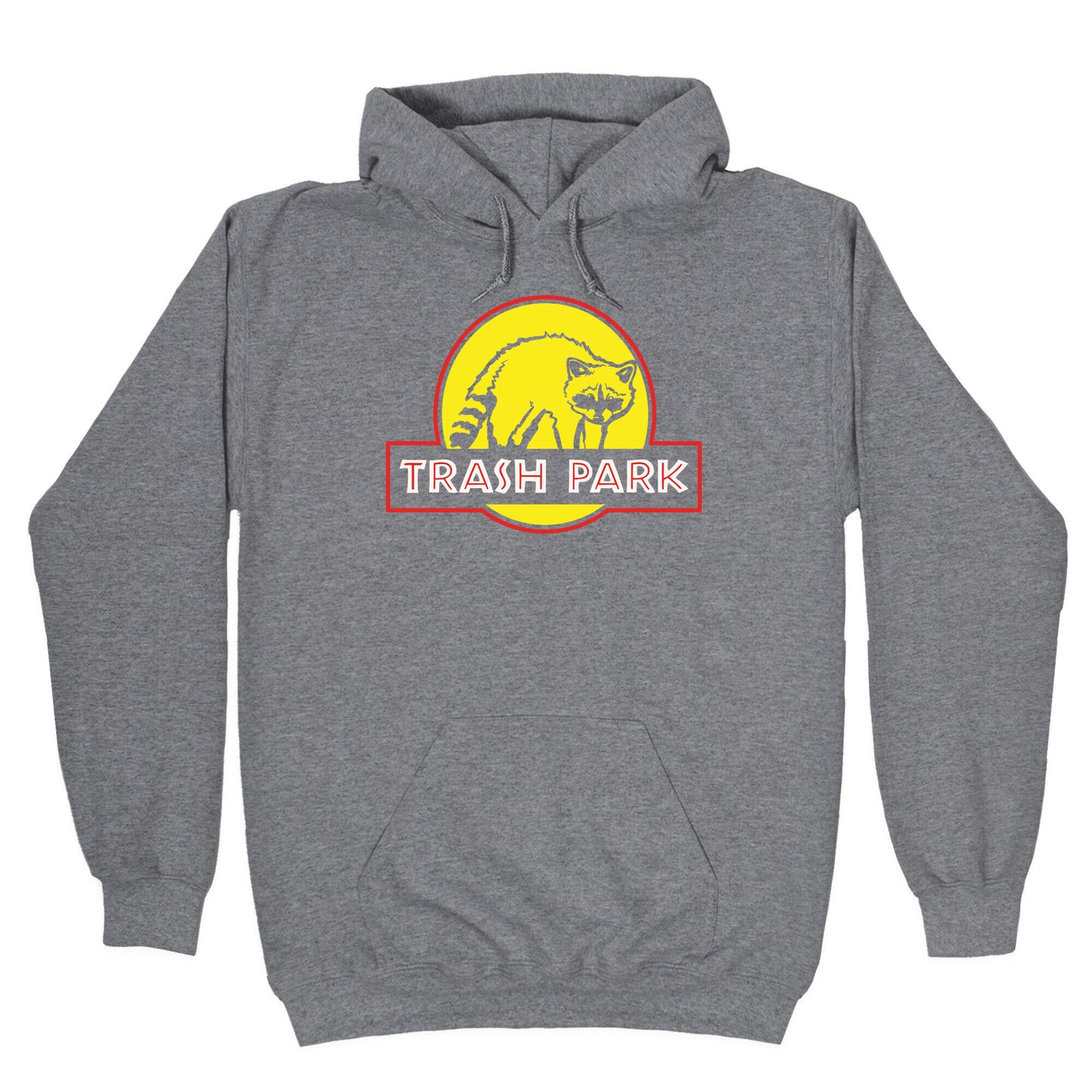 Trash Park Raccoon Parody White Print Hoodie