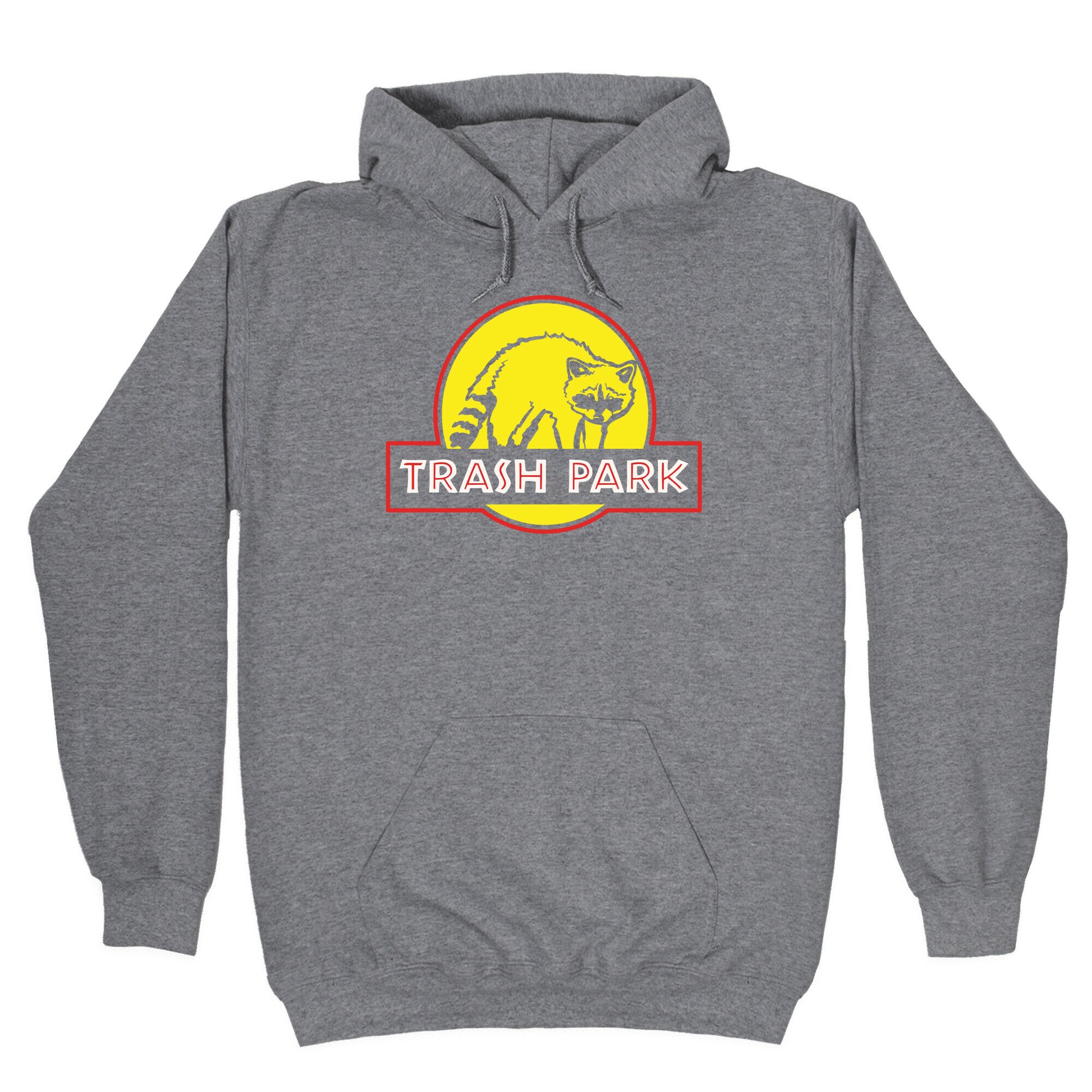 Trash Park Raccoon Parody White Print Hoodie