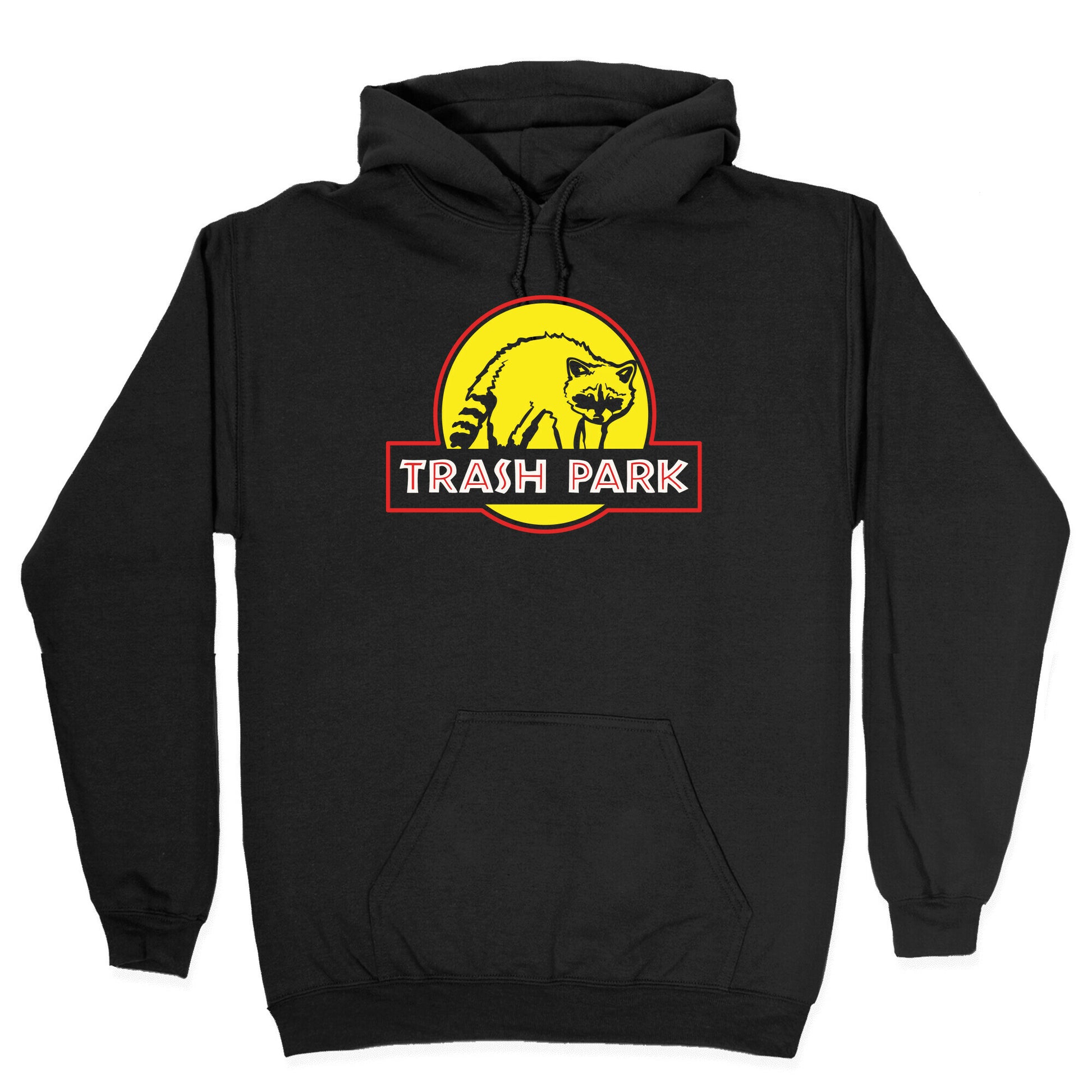 Trash Park Raccoon Parody White Print Hoodie