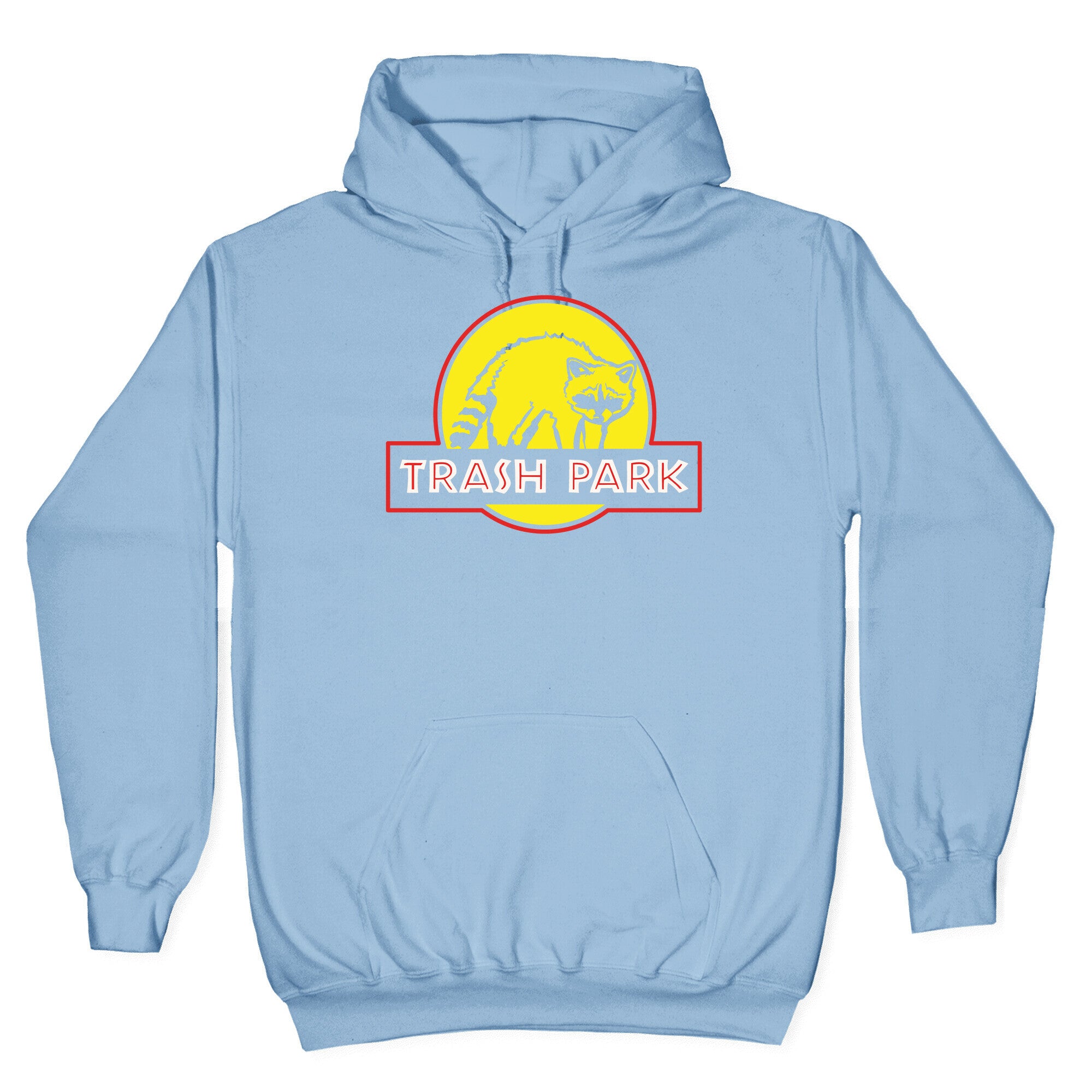 Trash Park Raccoon Parody White Print Hoodie