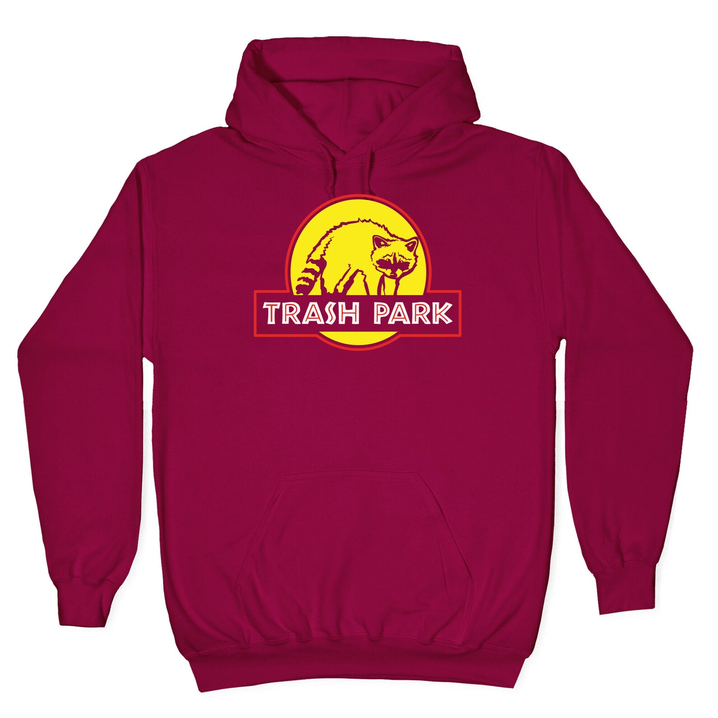 Trash Park Raccoon Parody White Print Hoodie