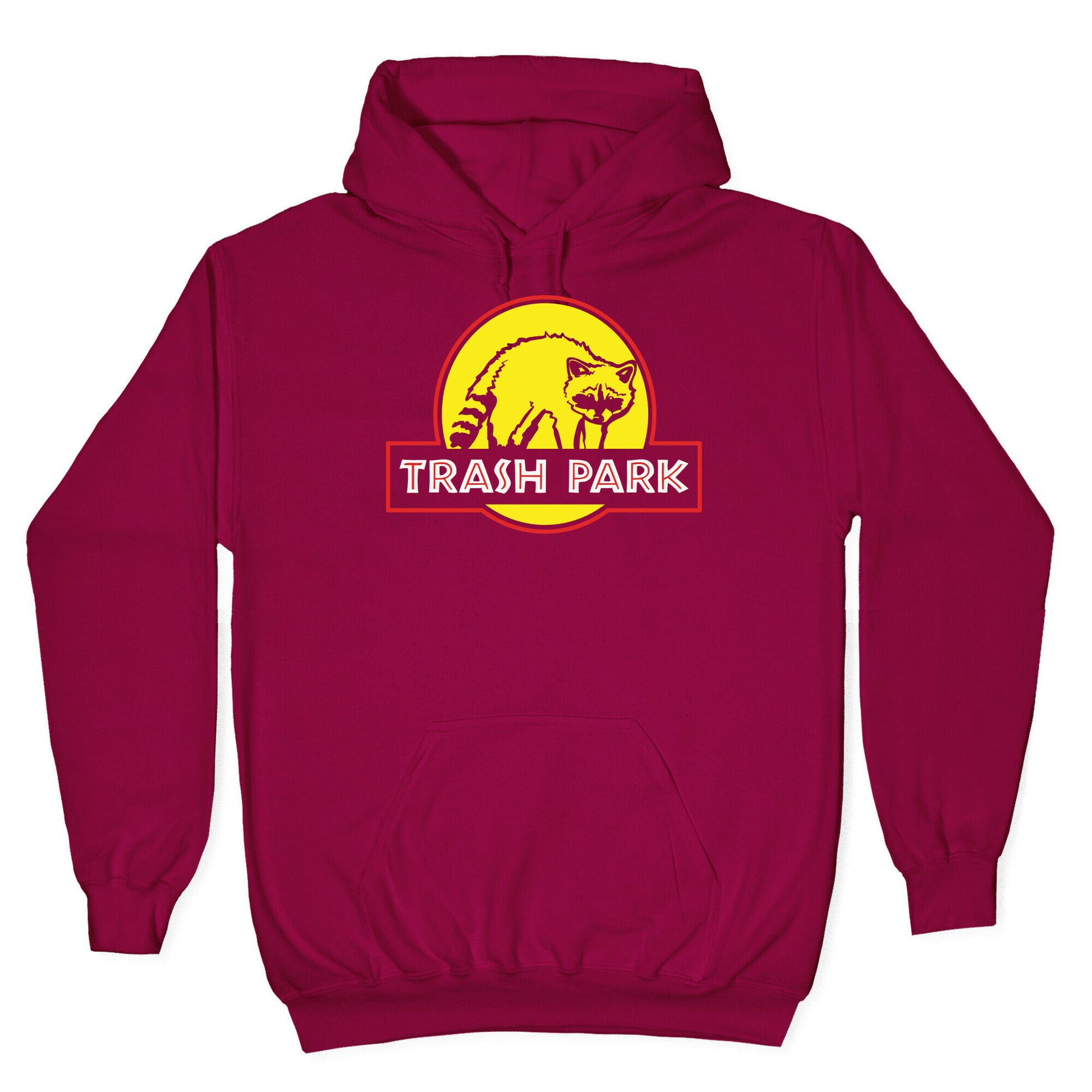 Trash Park Raccoon Parody White Print Hoodie