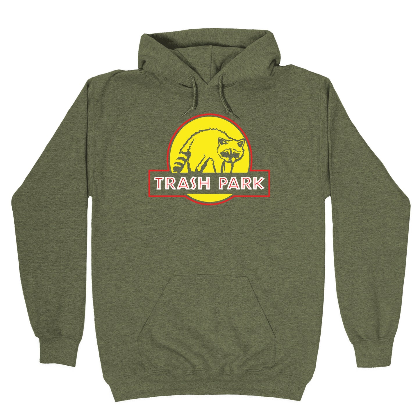 Trash Park Raccoon Parody White Print Hoodie