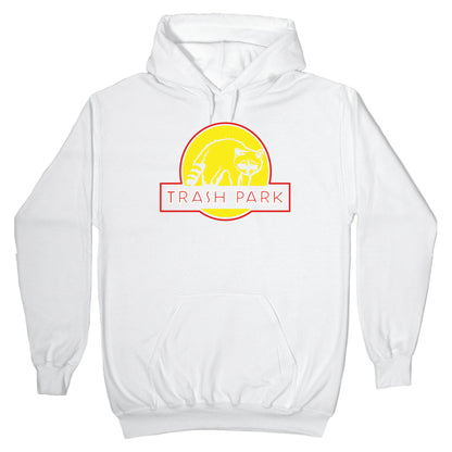 Trash Park Raccoon Parody White Print Hoodie