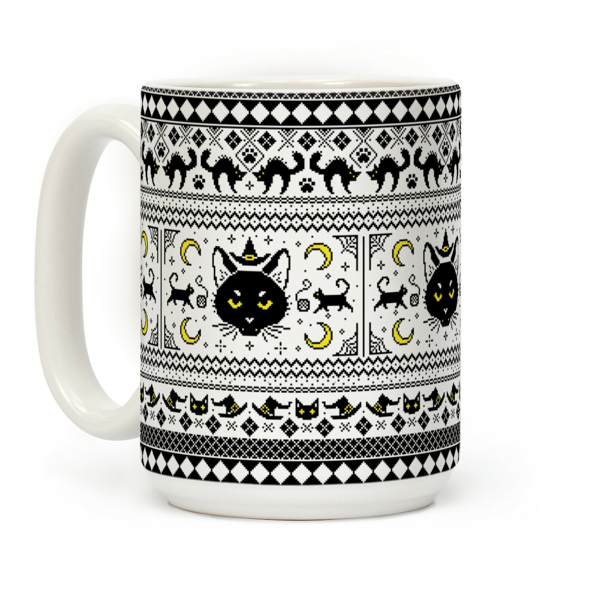 Witchy Black Cats Ugly Sweater Coffee Mug