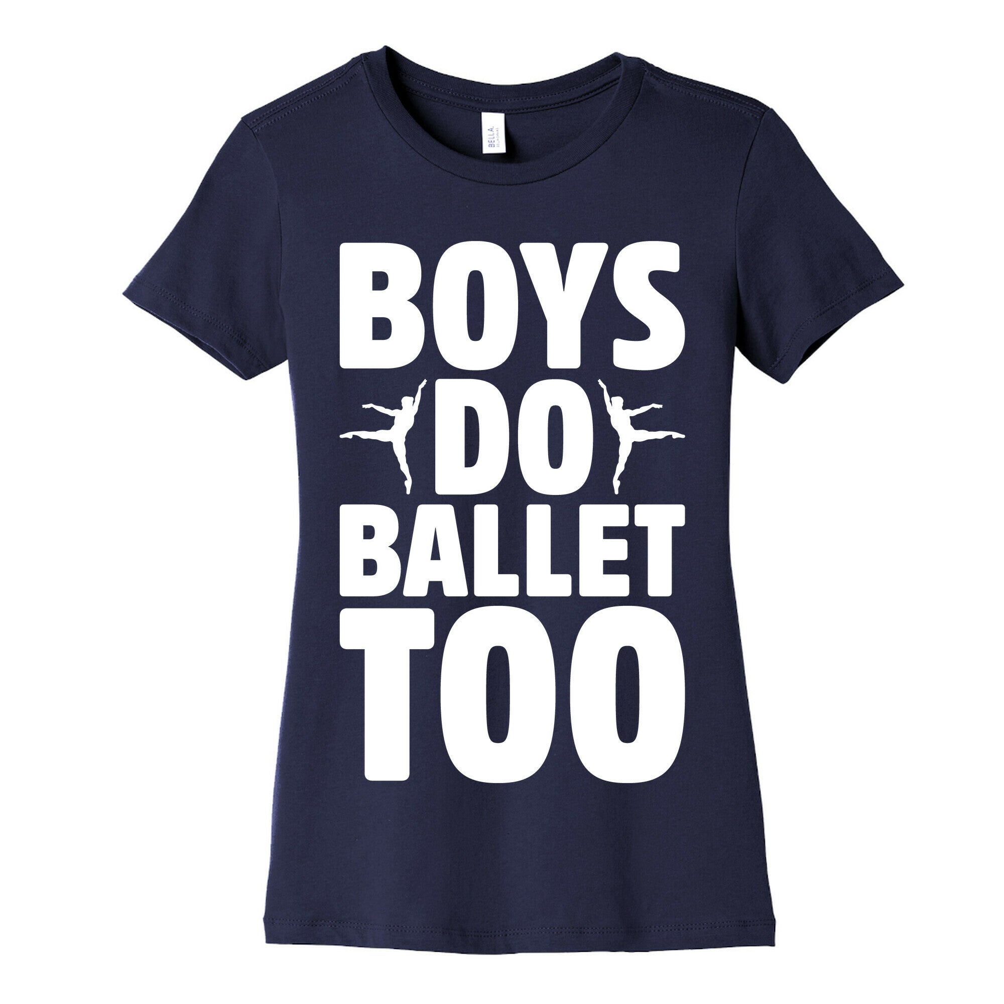 Boys Do Ballet Too White Print Women's Cotton Tee