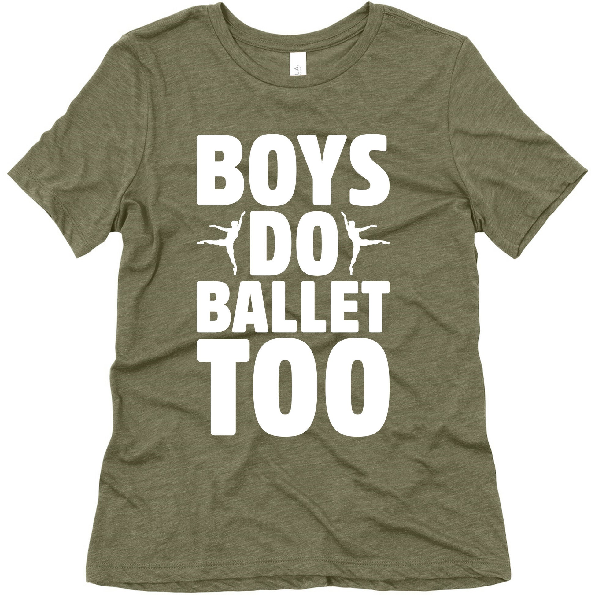 Boys Do Ballet Too White Print Women's Triblend Tee