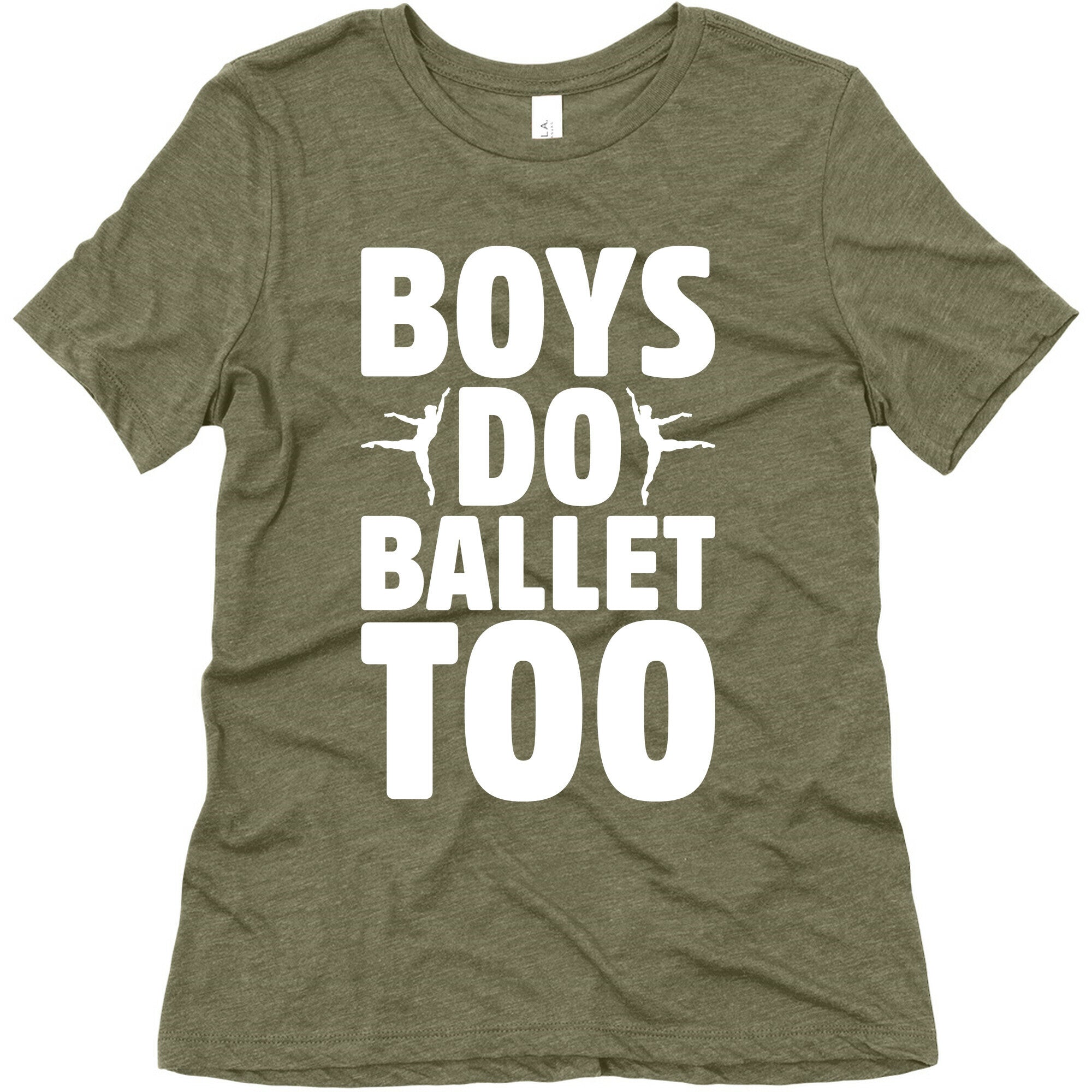 Boys Do Ballet Too White Print Women's Triblend Tee