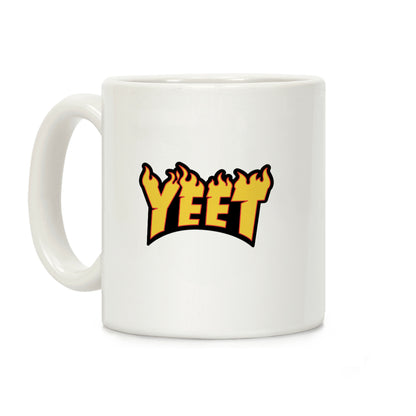 Yeet Thrasher Logo Parody White Print Coffee Mug