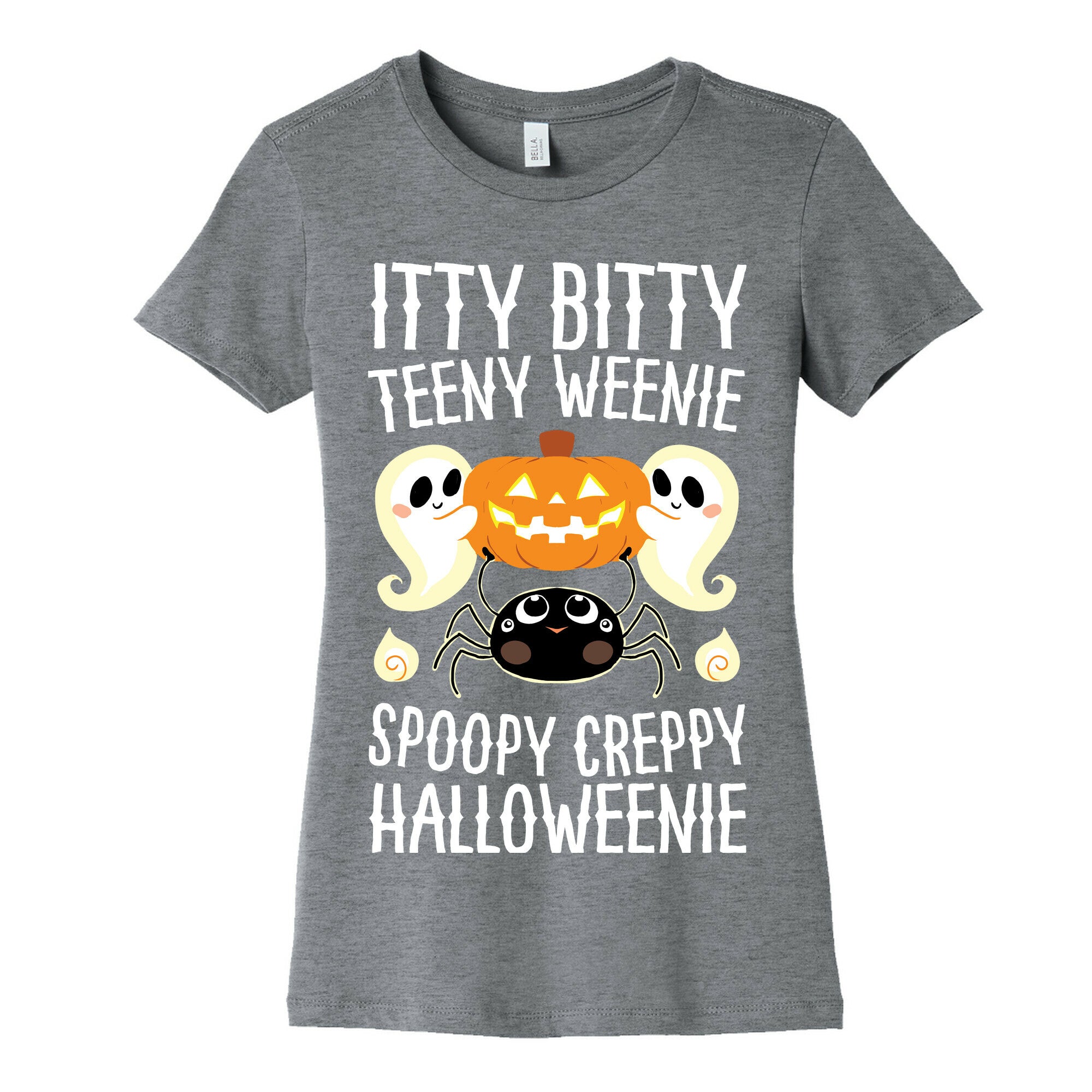 Itty Bitty Teeny Weenie Spoopy Creppy Halloweenie Women's Cotton Tee