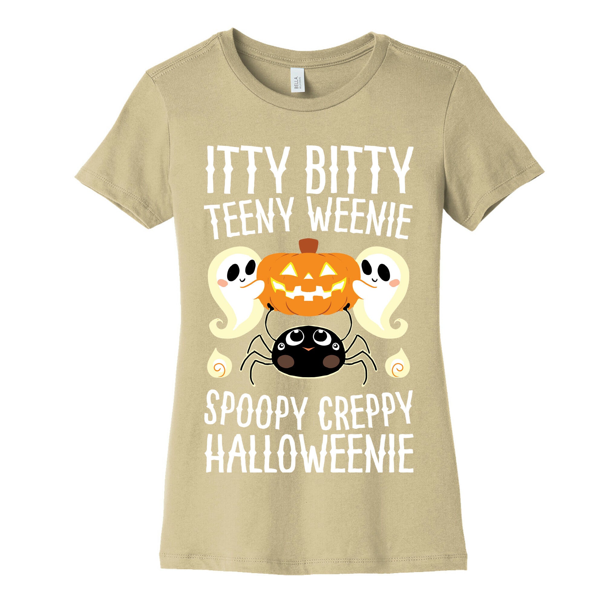 Itty Bitty Teeny Weenie Spoopy Creppy Halloweenie Women's Cotton Tee
