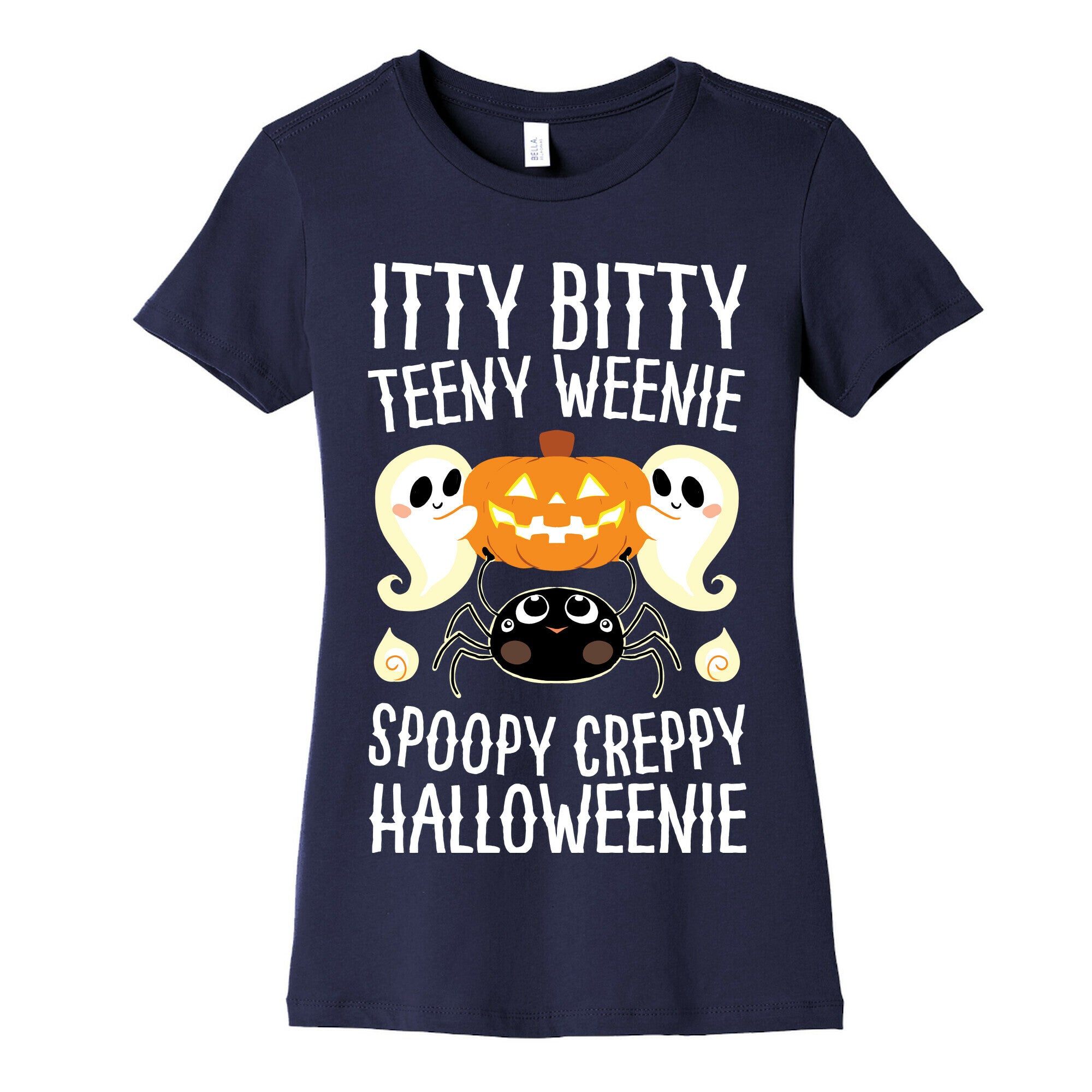 Itty Bitty Teeny Weenie Spoopy Creppy Halloweenie Women's Cotton Tee