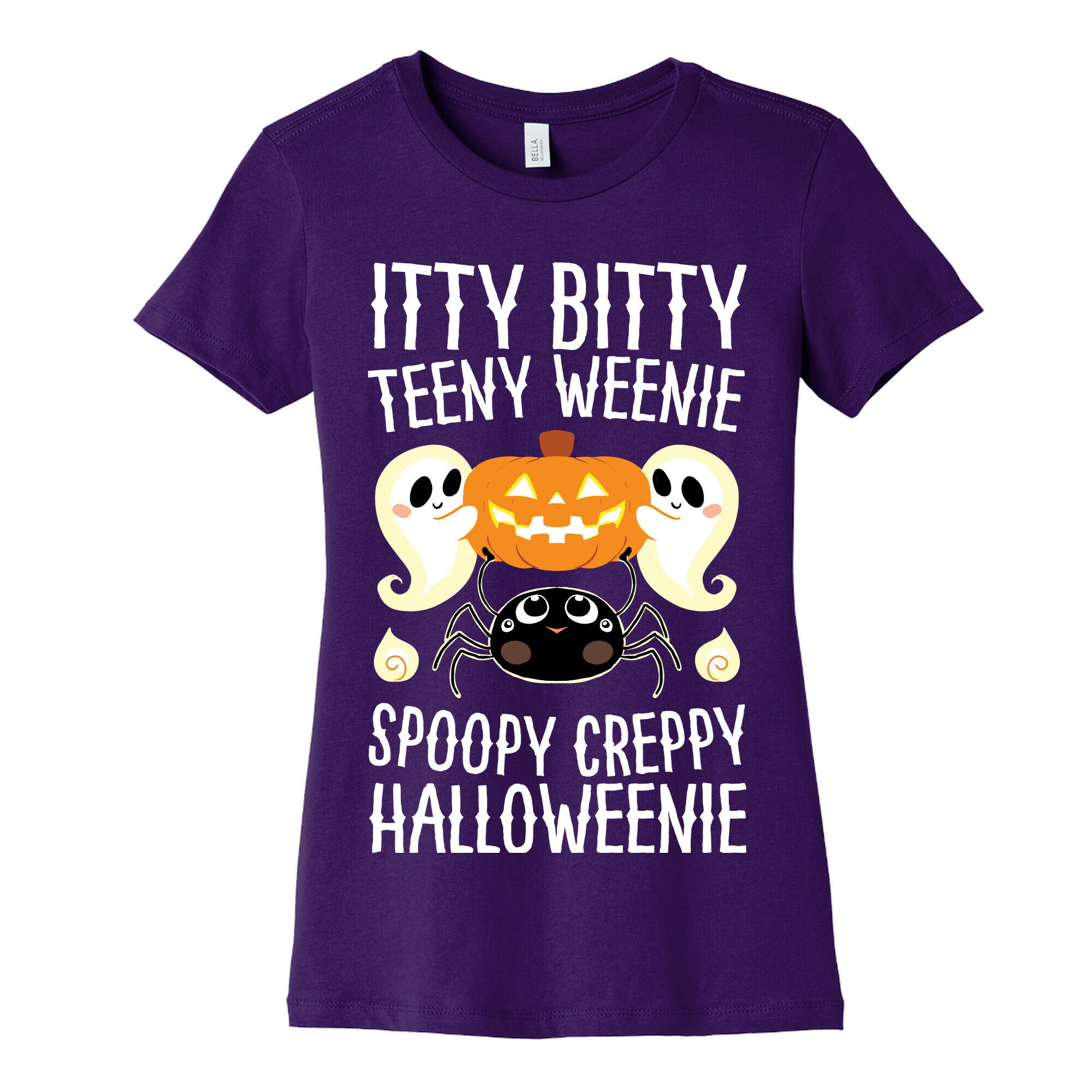 Itty Bitty Teeny Weenie Spoopy Creppy Halloweenie Women's Cotton Tee