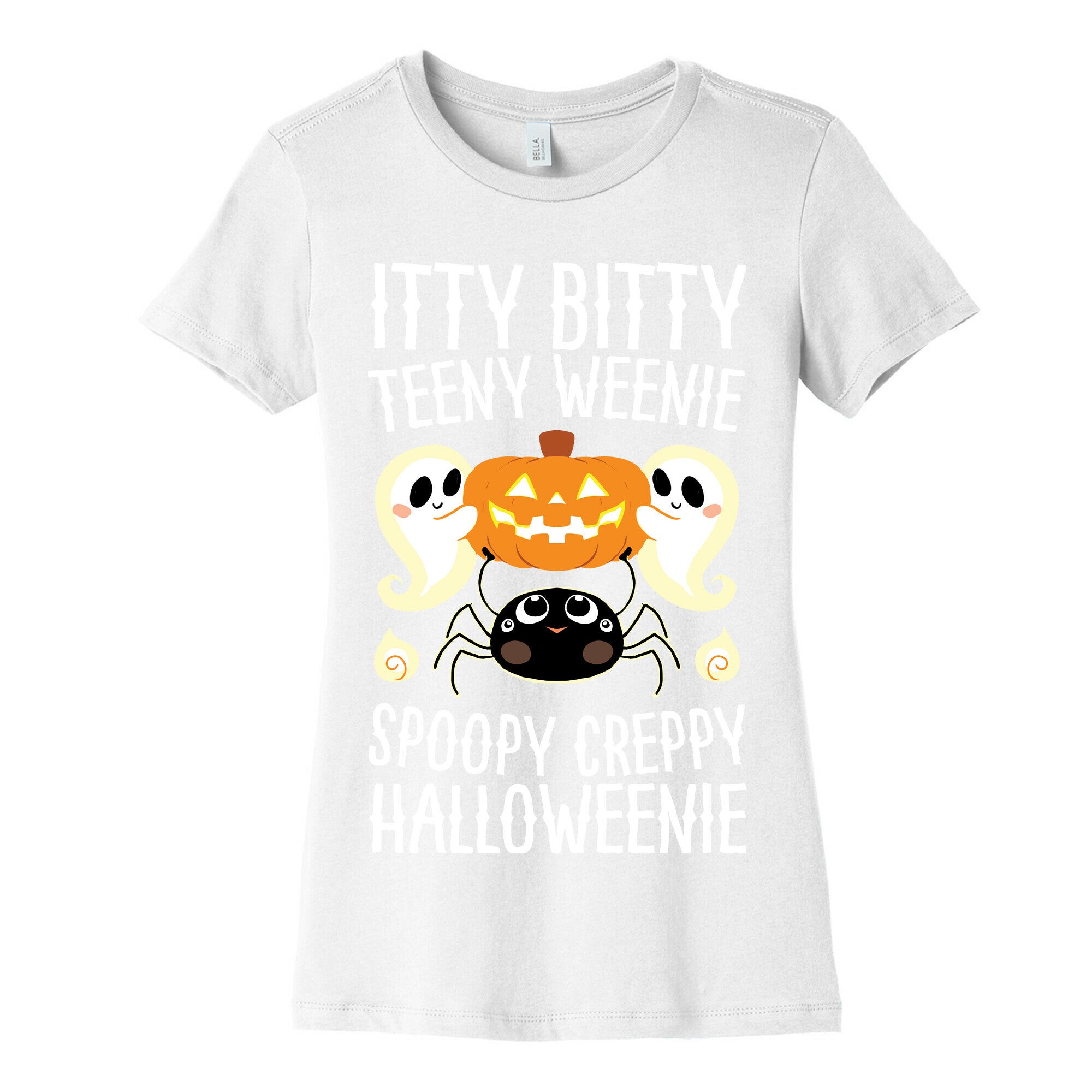 Itty Bitty Teeny Weenie Spoopy Creppy Halloweenie Women's Cotton Tee