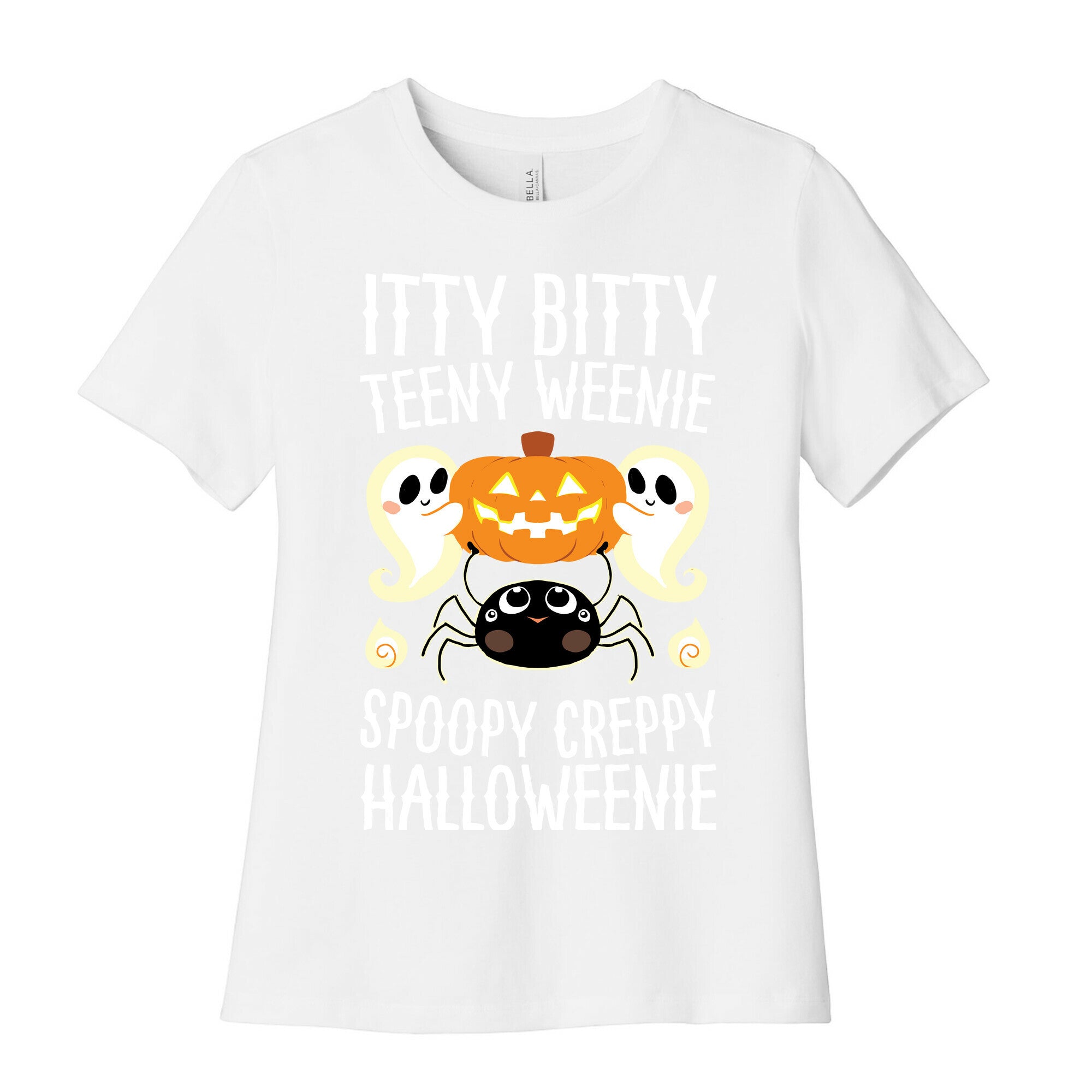Itty Bitty Teeny Weenie Spoopy Creppy Halloweenie Women's Cotton Tee