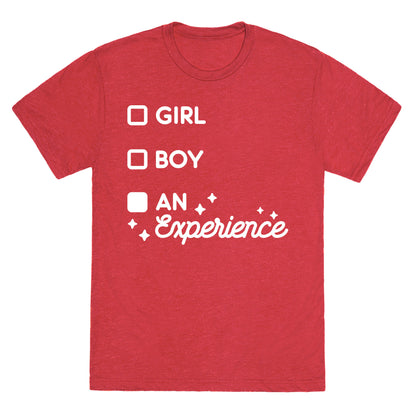 Girl, Boy, An Experience Checklist Unisex Triblend Tee