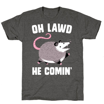 Oh Lawd He Comin' Possum Unisex Triblend Tee