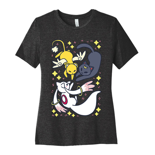 Magical Mascots - Luna, Kero and Kyubey Women's Cotton Tee