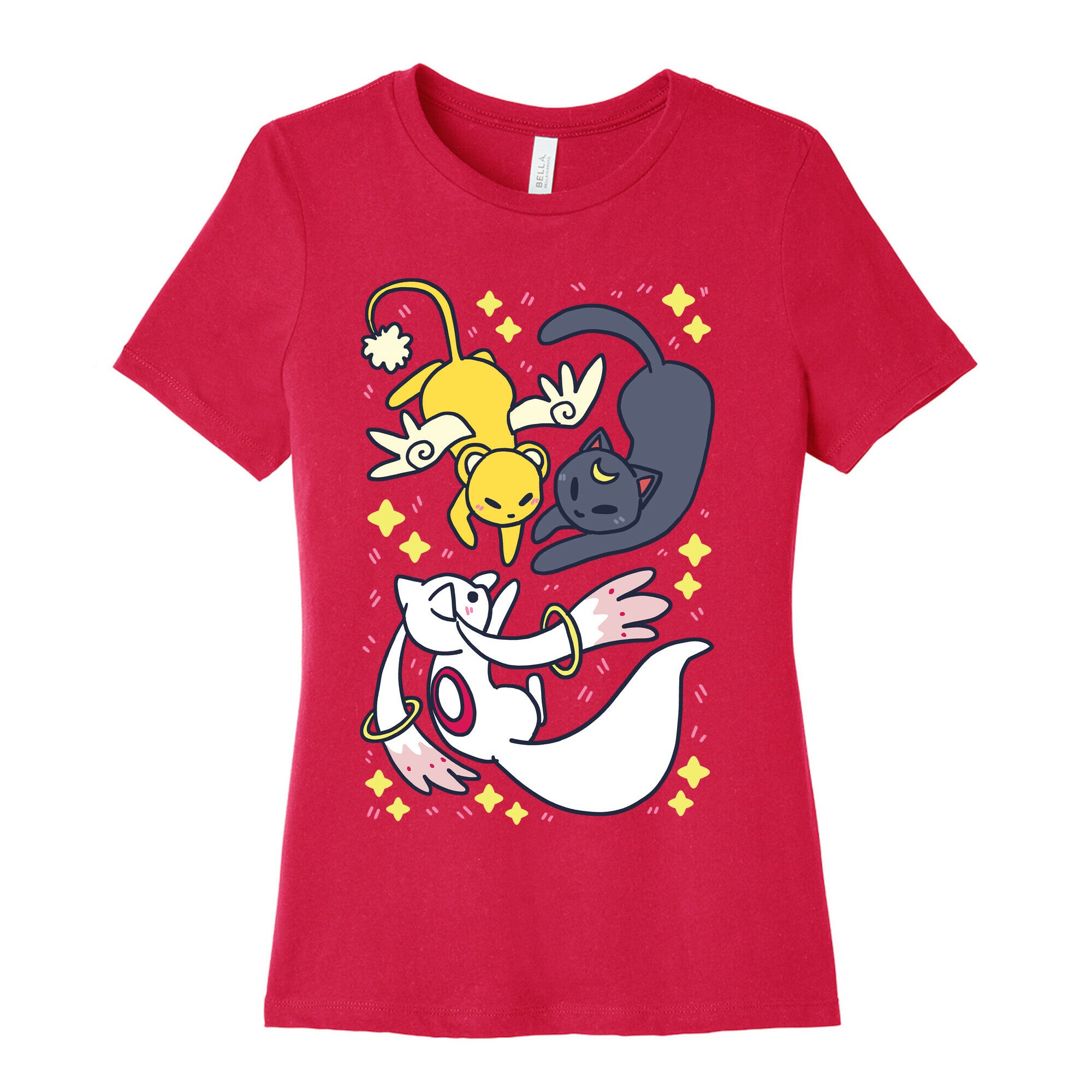 Magical Mascots - Luna, Kero and Kyubey Women's Cotton Tee